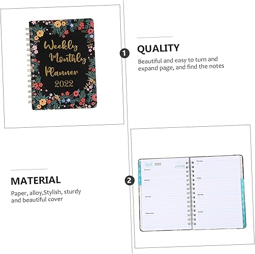 Miniatura 4 de Ciieeo 4 Pcs 2022 2022 Agenda Desktop Calendar Meal Planning Book Spiral Notebook 2022-2023 Monthly Notebook Daily Planner 2022 Planner Weekly and