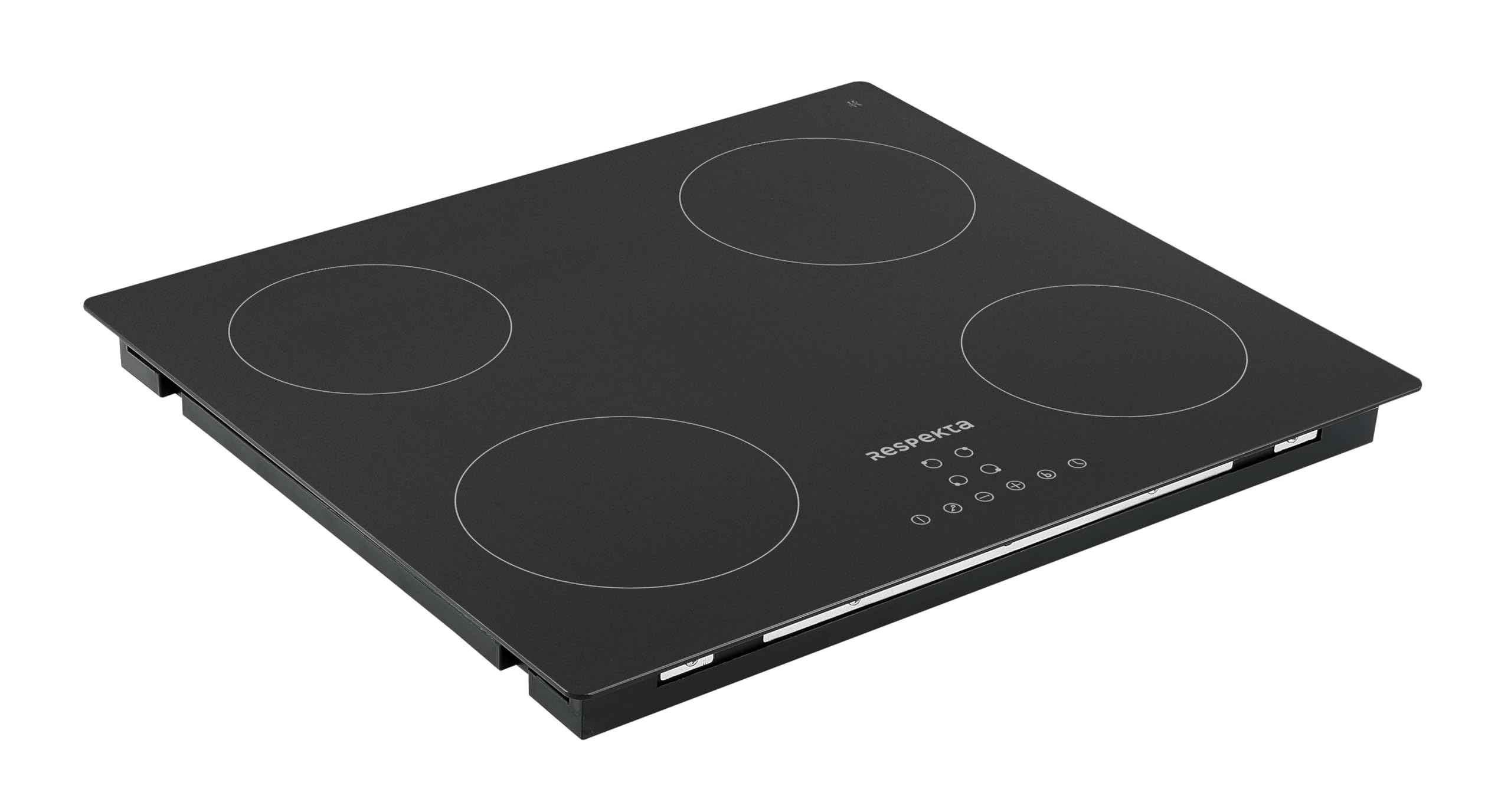 Respekta Allexus Table de cuisson à induction 60 cm noire mate sans cadre / 4 zones / 9 niveaux/commandes tactiles/Booster & ECO/sécurité enfants / KM4295IMS-19