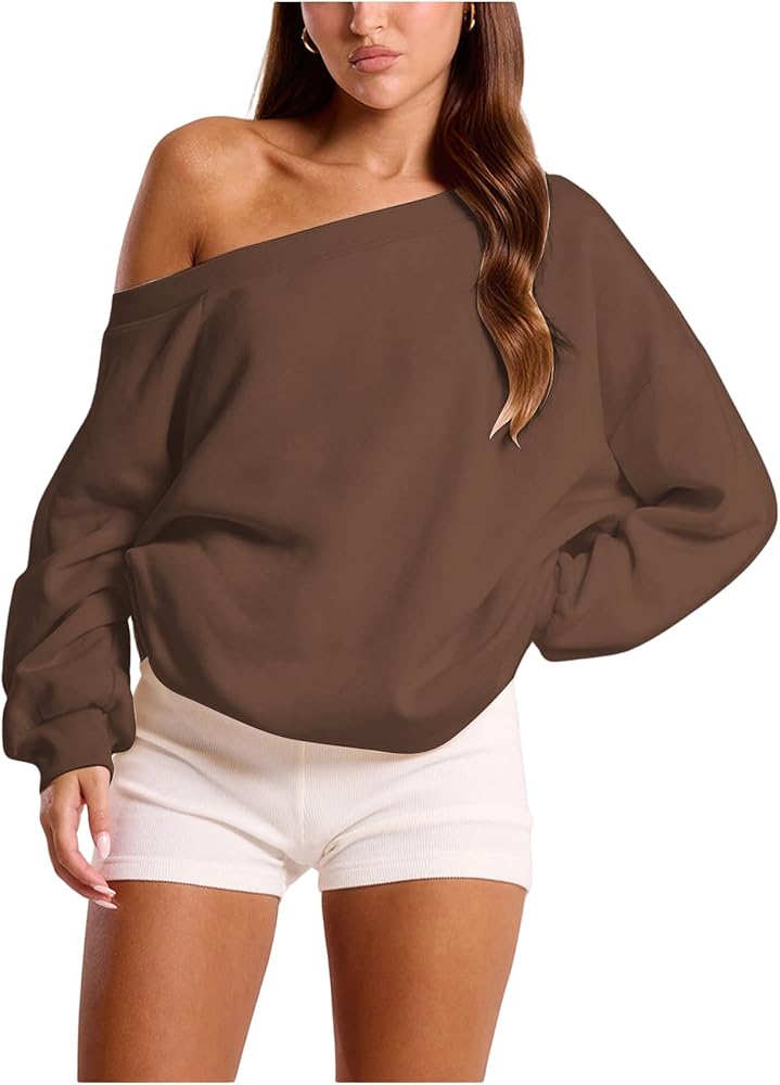 Amazon.com: RoseSeek Women's Off The Shoulder Sweatshirt Long