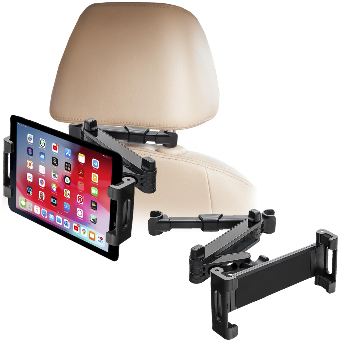Soporte Tablet Coche Reposacabezas. Soporte Tableta Coche Soporte Universal Ajustable, Soporte Compatible con iPad, iPhone, Galaxy Tab, Huawei Mediapad, Smartphones, videoconsolas, eReader.