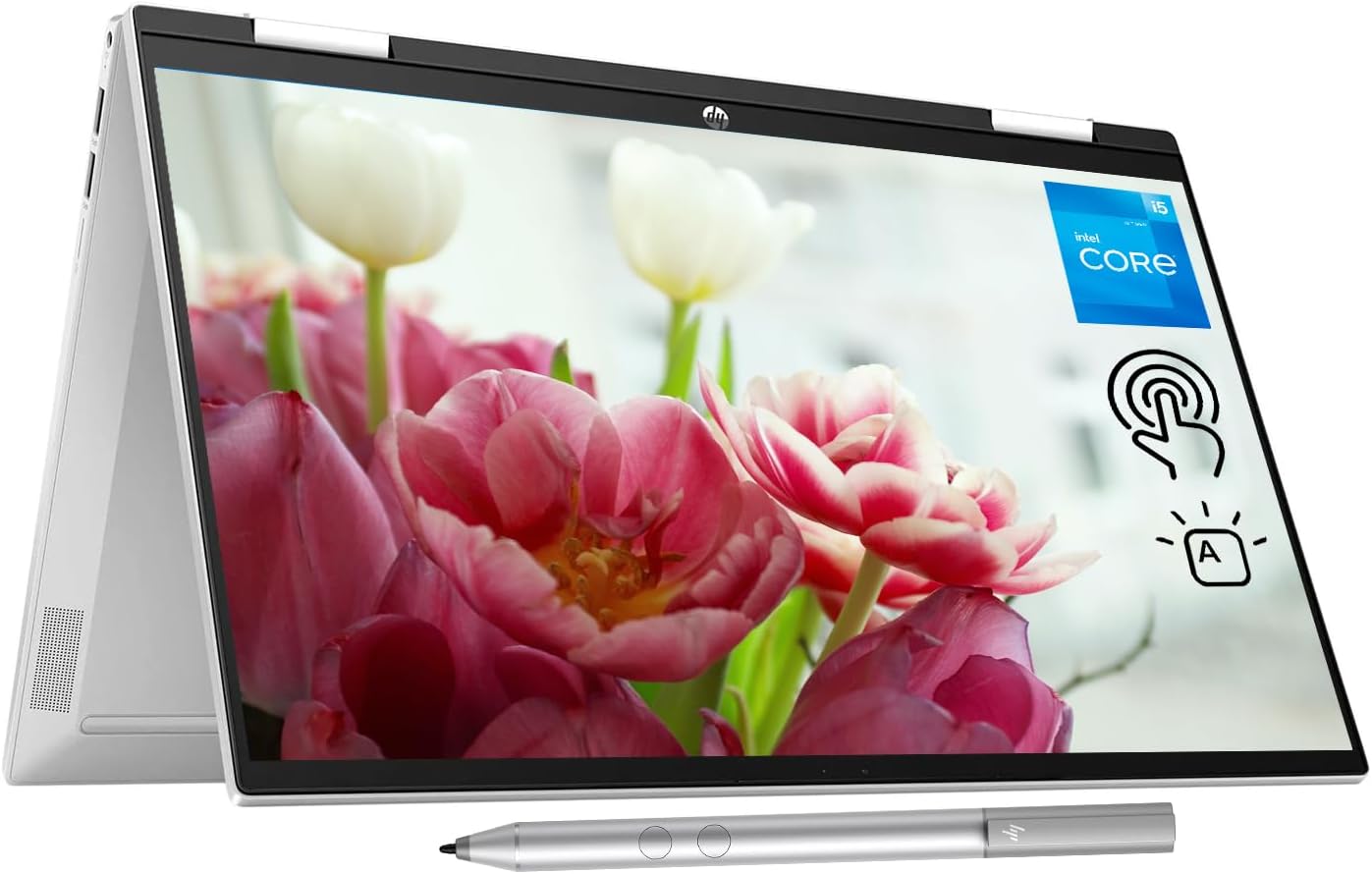 HP Pavilion x360 2-in-1 Laptop, 15.6" FHD Touchscreen, Intel Core i5-1235U Processor, 32GB RAM, 512GB PCIe SSD, Webcam, HDMI, Backlit KB, FP Reader, Wi-Fi 6, Stylus Pen, Windows 11 Home