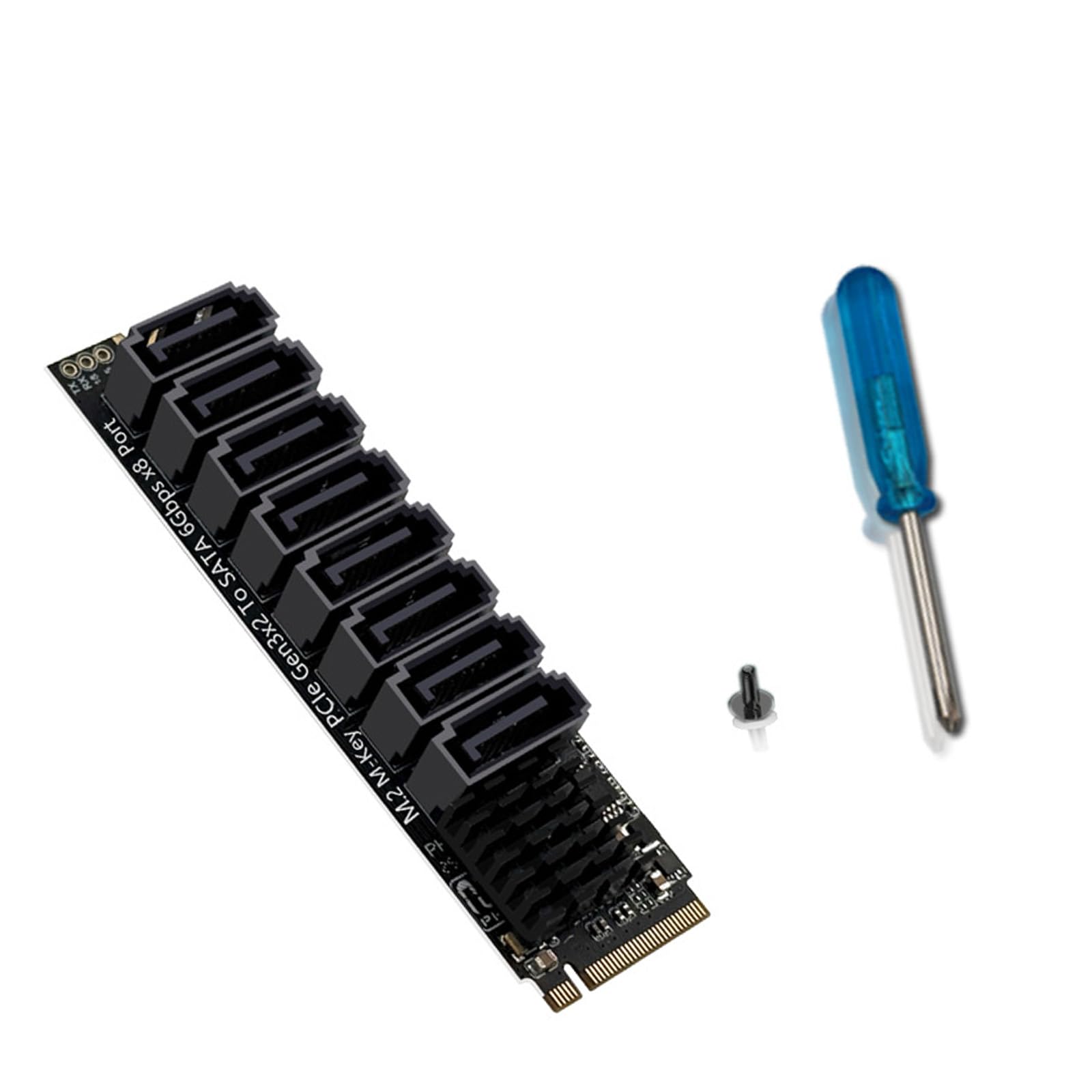 NVME PCIE do SATA3.0 dysk twardy 6 Gb/s rozszerzony adapter PCIE karta aluminiowa radiator 6-portowa karta rozszerzeń sprzęt komputerowy