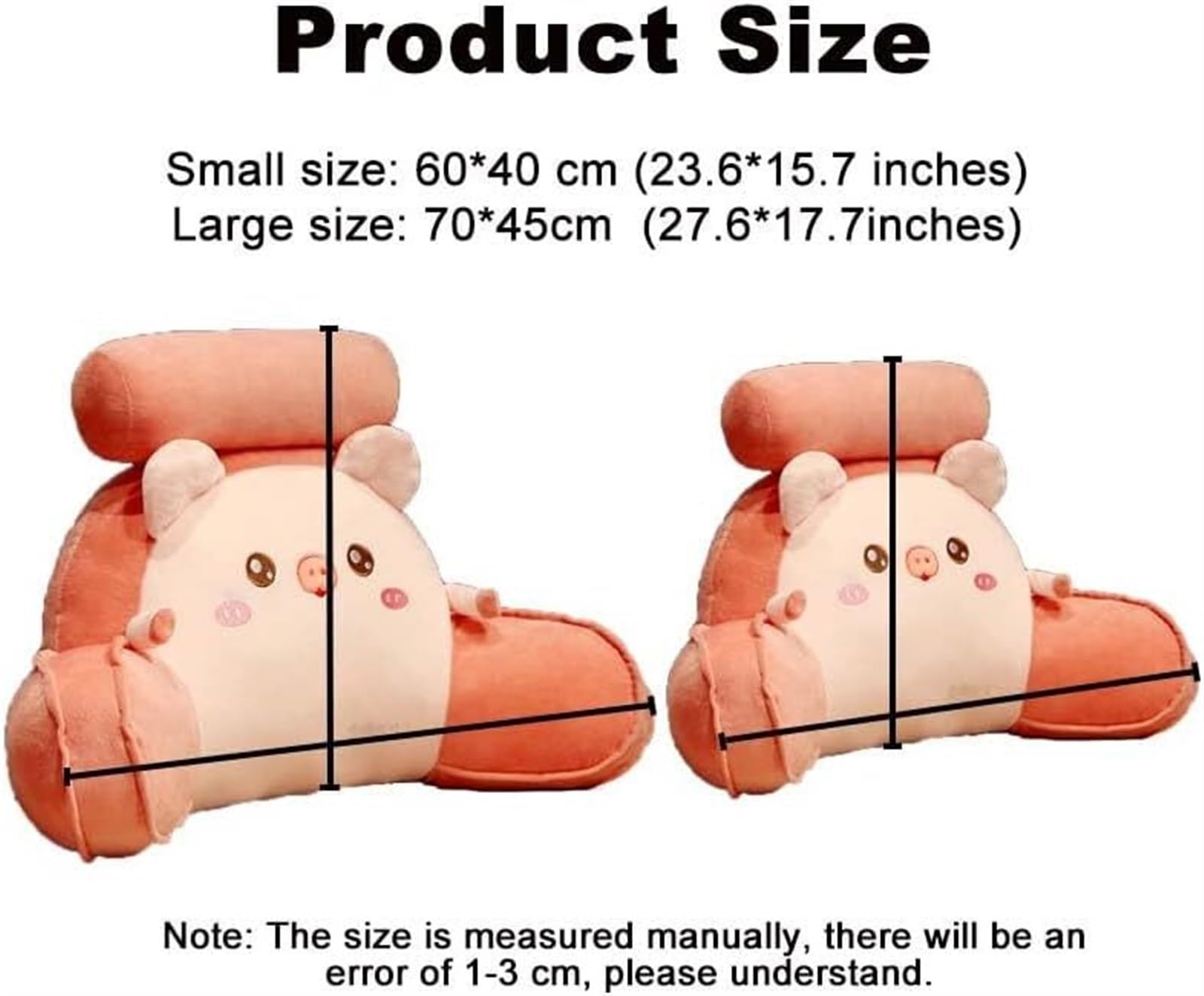 Il Cuscino, Supporto for la Schiena Cuscino for Schienale Confortevole for(Pink,60 * 40cm)