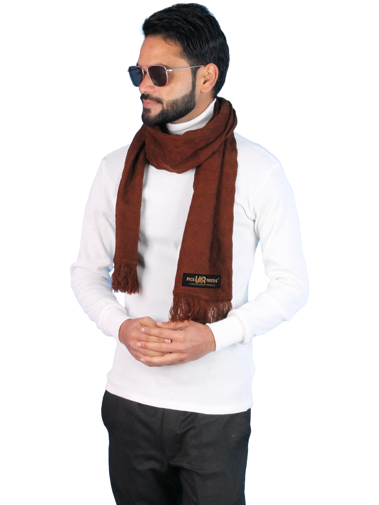 pick ur needs Men’s Signature Winter Muffler Ultra-Soft Textured Scarf for Cold Weather Elegant Daily & Office Wear Muffler for Men-picture-45