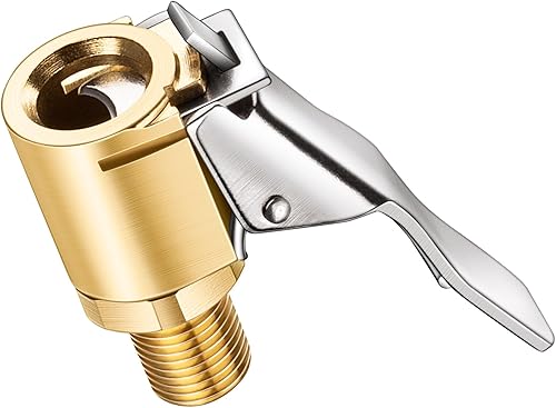 2 portabrocas de aire de neumáticos de bloqueo de latón con rosca estándar de válvula de neumático adaptador de manguera de inflado de neumáticos