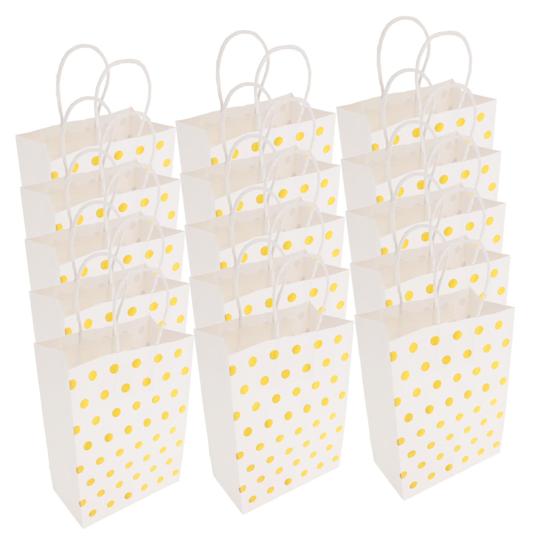 OFFSCH 30pezzi Borse di Carta Kraft con Motivo Pois Dorati e Manici Sacchetti Regalo per Confezioni di Gioielli Bomboniere e Shower