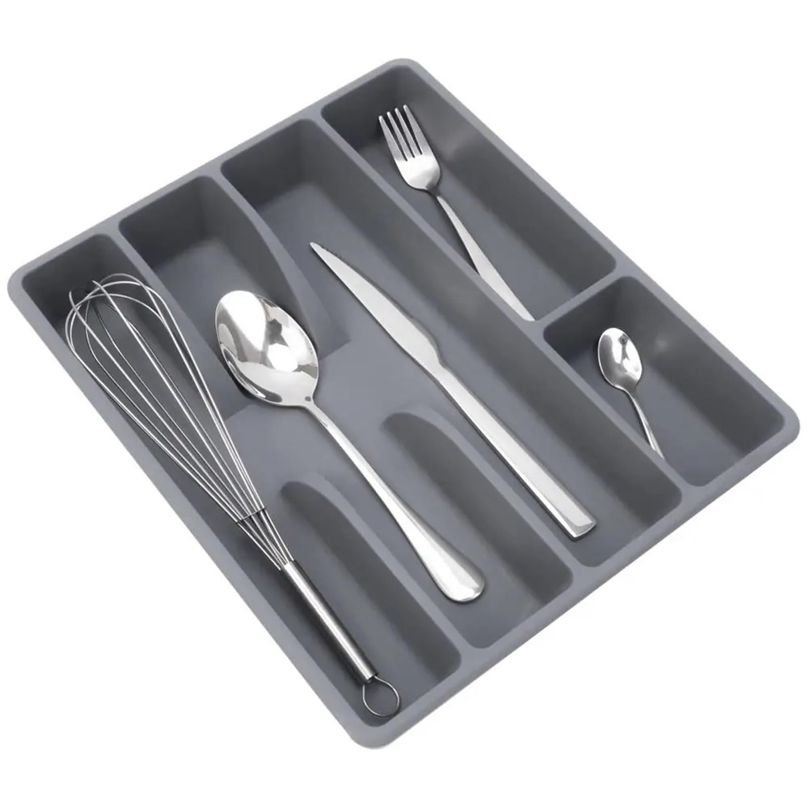 UBOHUZ 2PCS Storage Box Separation Finishing Cabinet Tray Insert Tidy Kitchen Drawer Organizer Cutlery for Spoons Forks Knives