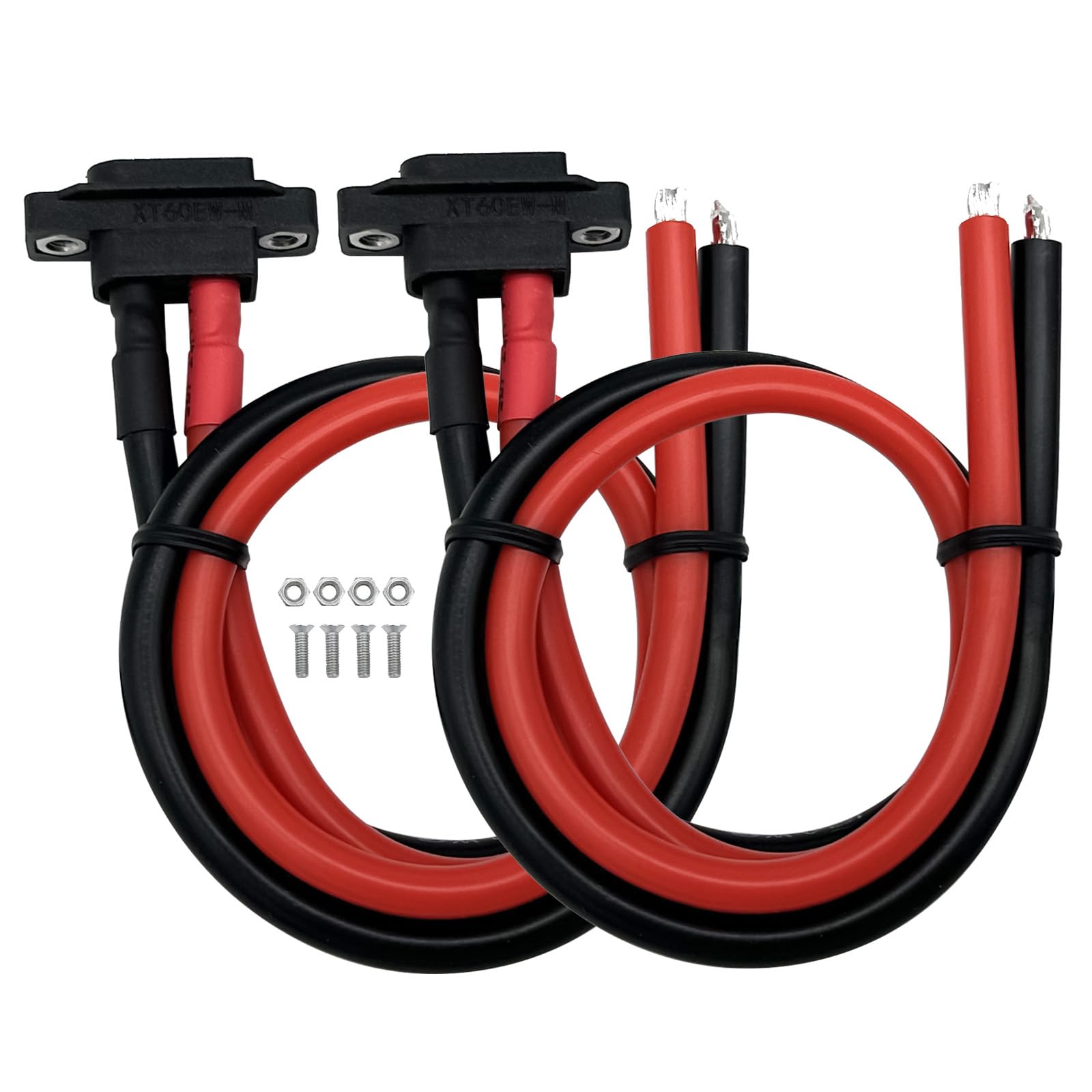 2PCS XT60EW-M XT60 Male Pigtail Cable XT60 Panel Mount Connector with 30cm 12AWG Cable for RC Drone Aircraft FPV Racing Drone