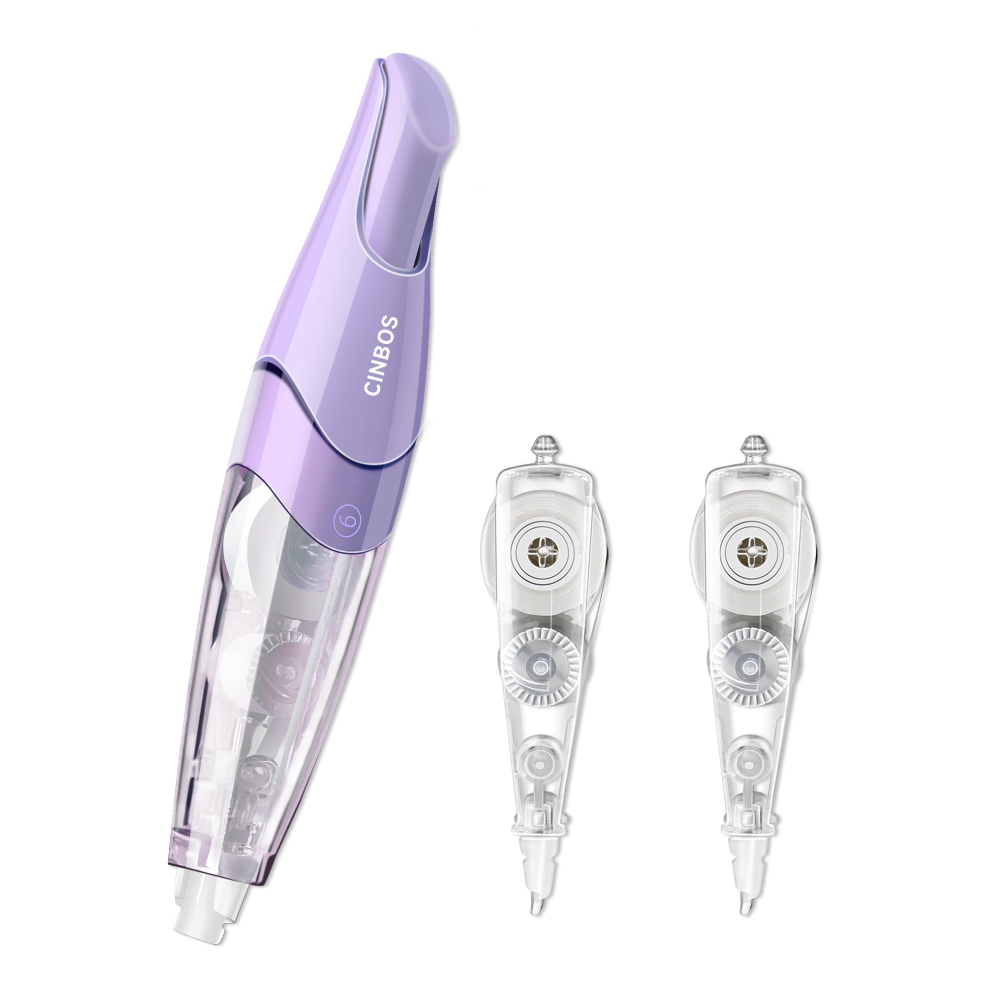 Refillable Retractable White Correction Tape, White Smooth Pull Out Correction Tape with 2 Extra Refills, Cute Correction Tape for Office Supplies, 3 PCS (CS-33)