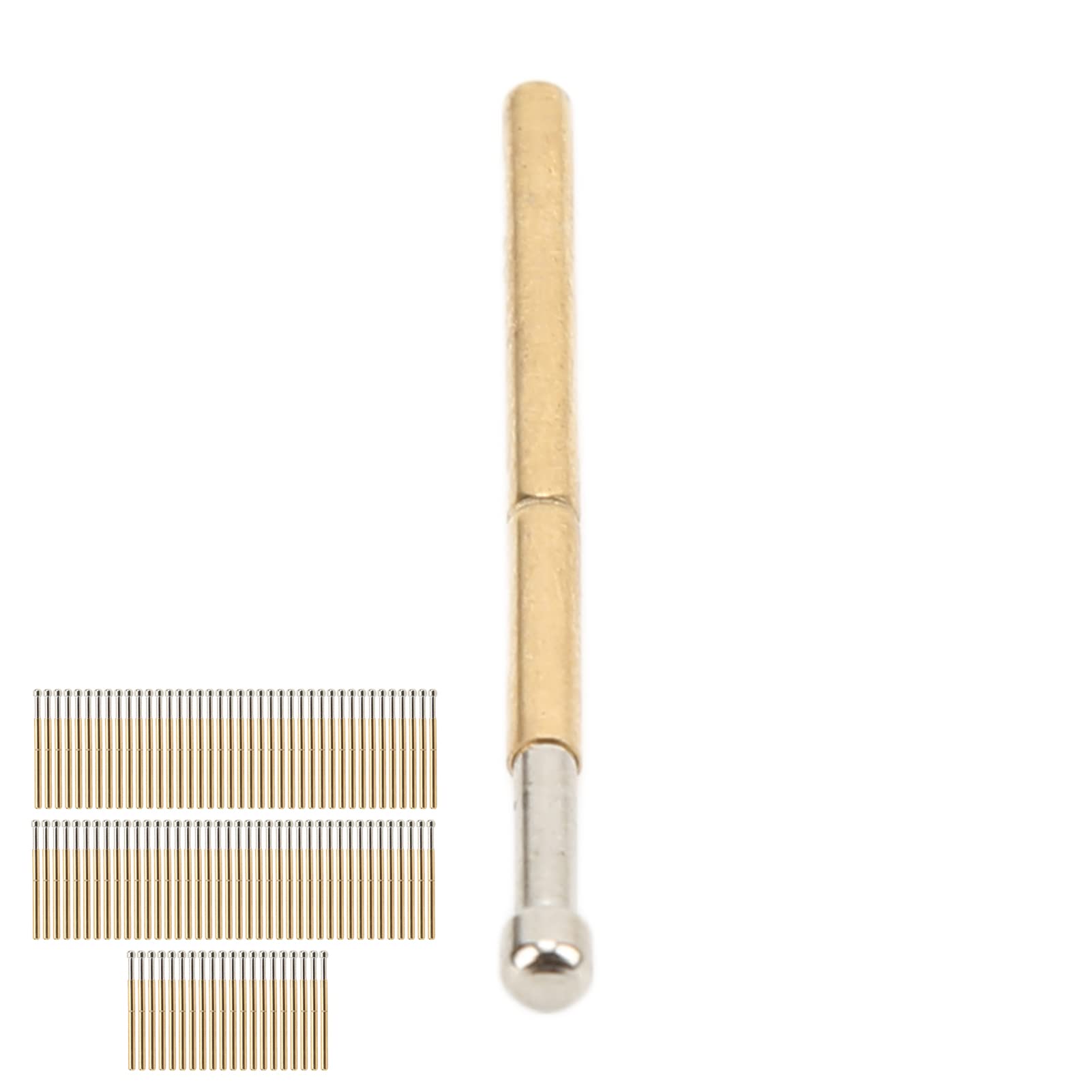 100 szt. Trwałych, Mosiężnych Pinów Sondy do Testowania Podzespołów Elektronicznych, Stabilna wydajność, Piny Pogo o średnicy 2,02 Mm do Testowania PCB, Stosowane Zespołów Obwodów Drukowanych