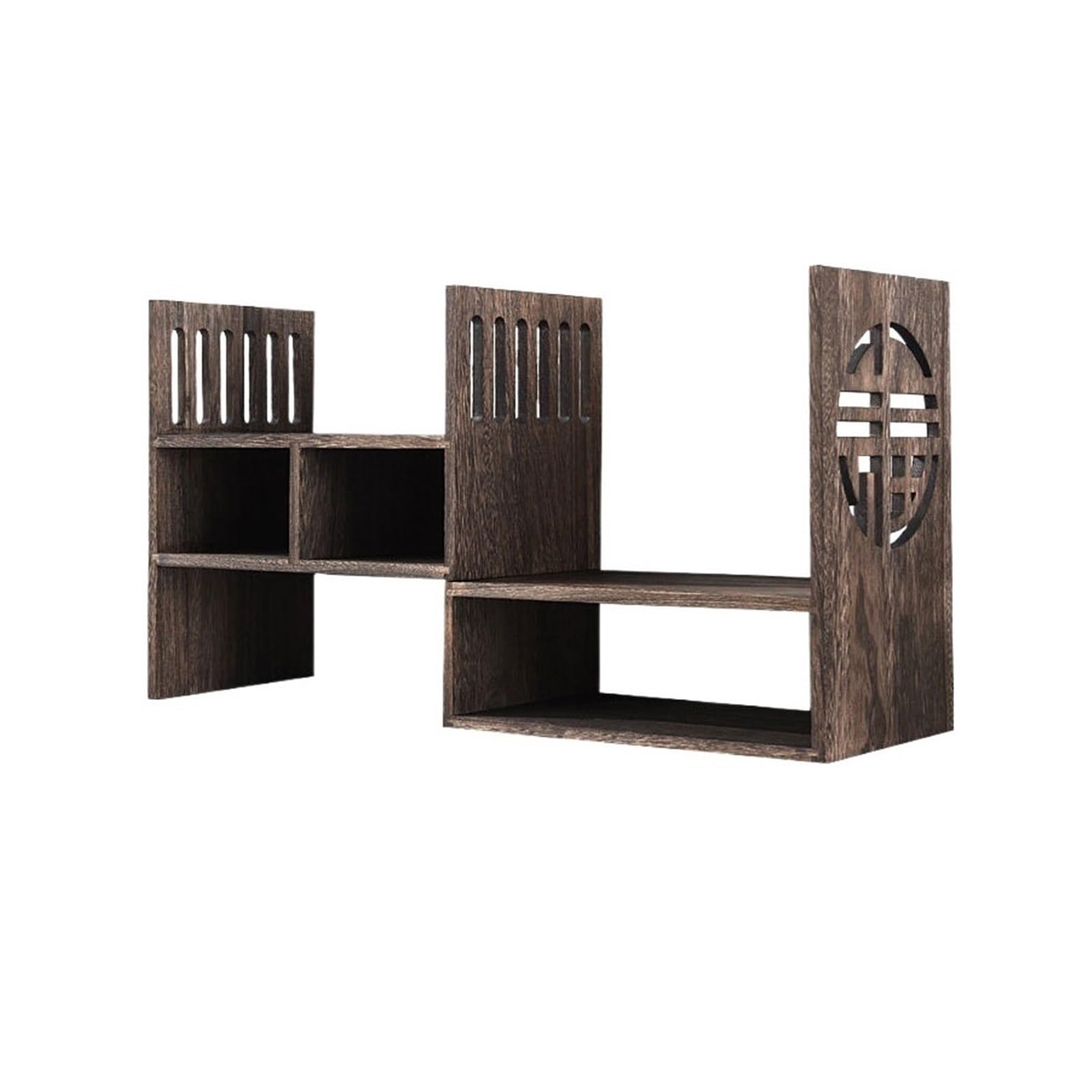 Shihan-2015 Bookcase Expandable Desktop Wooden Bookshelf Home Chinese Vintage Minimalist Storage Rack Display Shelf