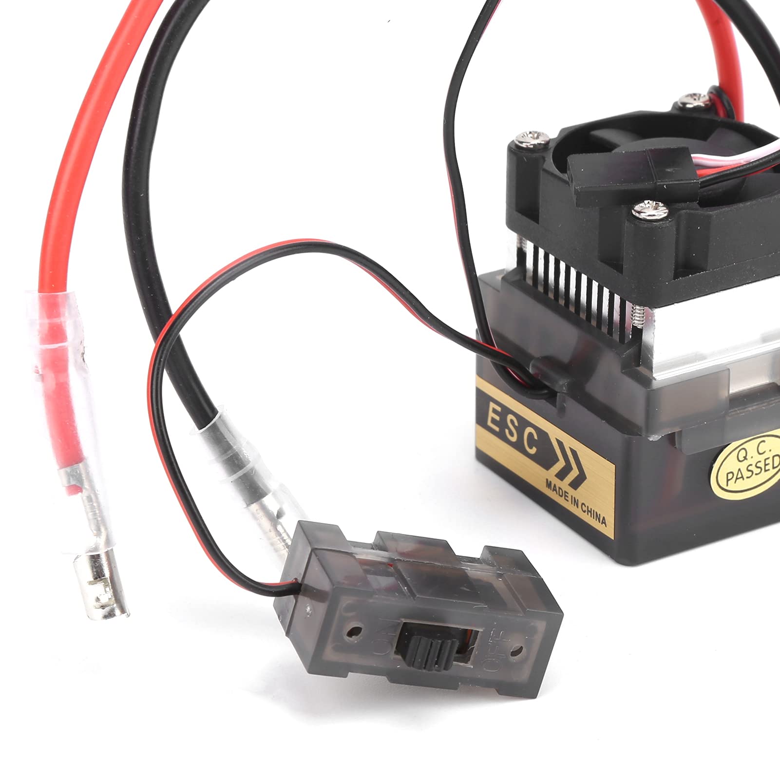 Generic Preciso ESC Spazzolato A Due Vie da 320 A con Dissipatore di Calore per Barche per Auto RC + Ventola di Raffreddamento dei Freni per Modello di Nave di Veicoli, Materiale Durevole Ideale per