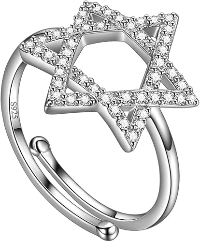 Collar con colgante de estrella de David judía con cruz celta joyería cristiana religiosa para hombre y mujer de plata de ley 925 Cresent Moon