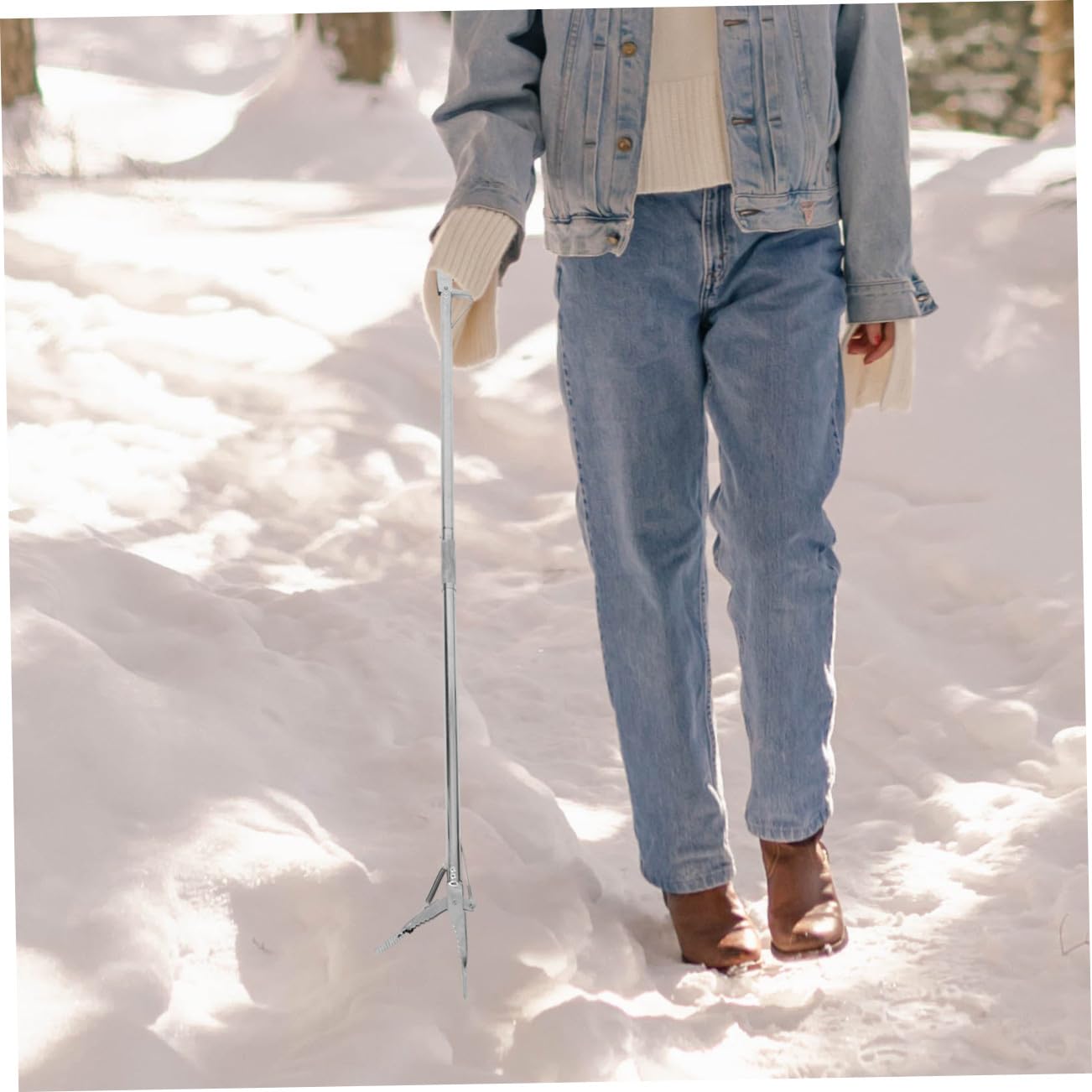 Pinza Diseño Compacto y Funcional Plegable Recoge Objetos de Acero Inoxidable para Facilitar el Agarre para Personas Mayores Hogar