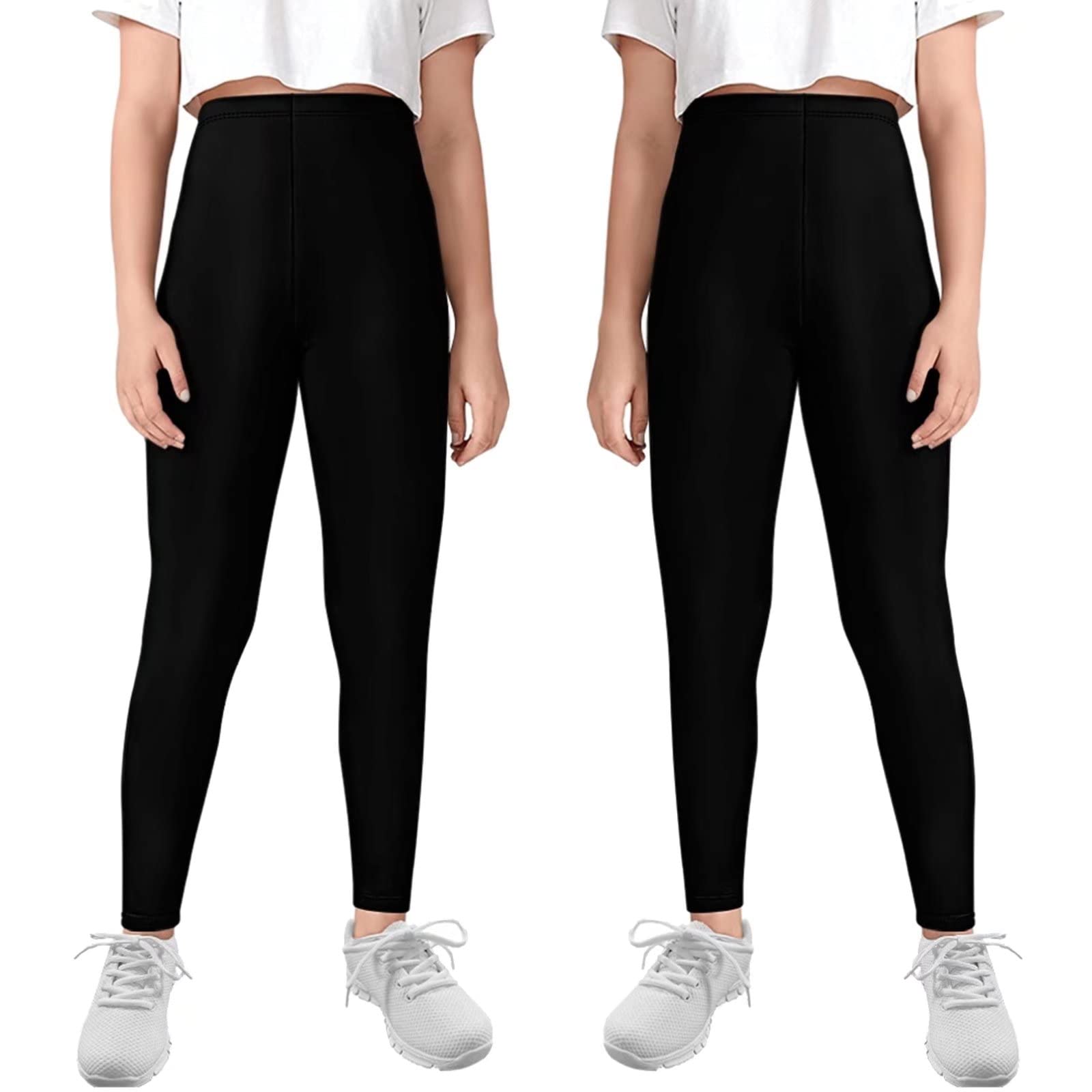 HUIACONG Leggings para niñas de 4 a 13 años para niños pequeños, pantalones activos de yoga, 2 piezas, Moon Star Sun, 4-5 Años