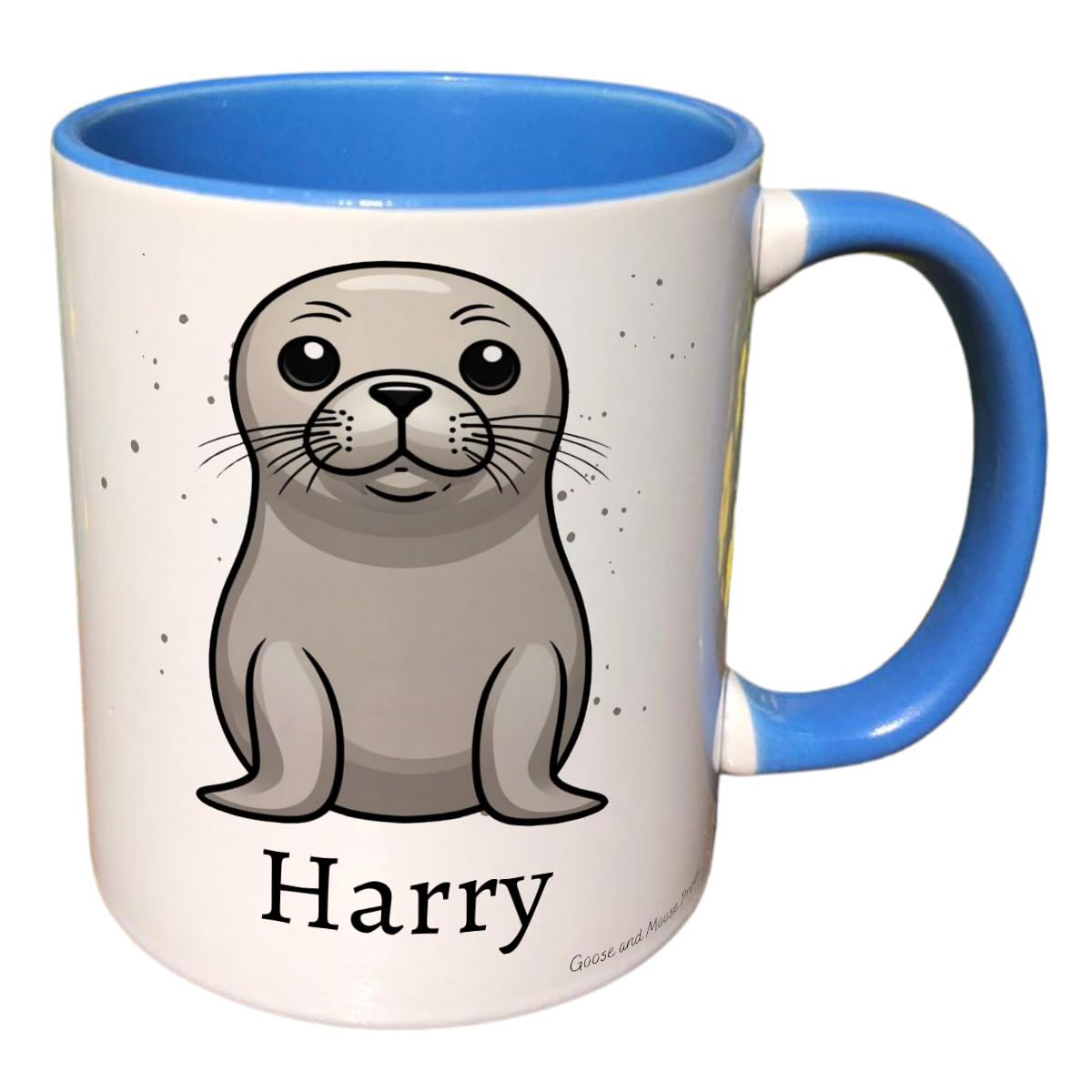 Personalised Seal Mug, Gift for Marine Life Lover, Thank you Present for Sea Life Owner, Housewarming Coffee Cup, Country Style Kitchenware (Red)