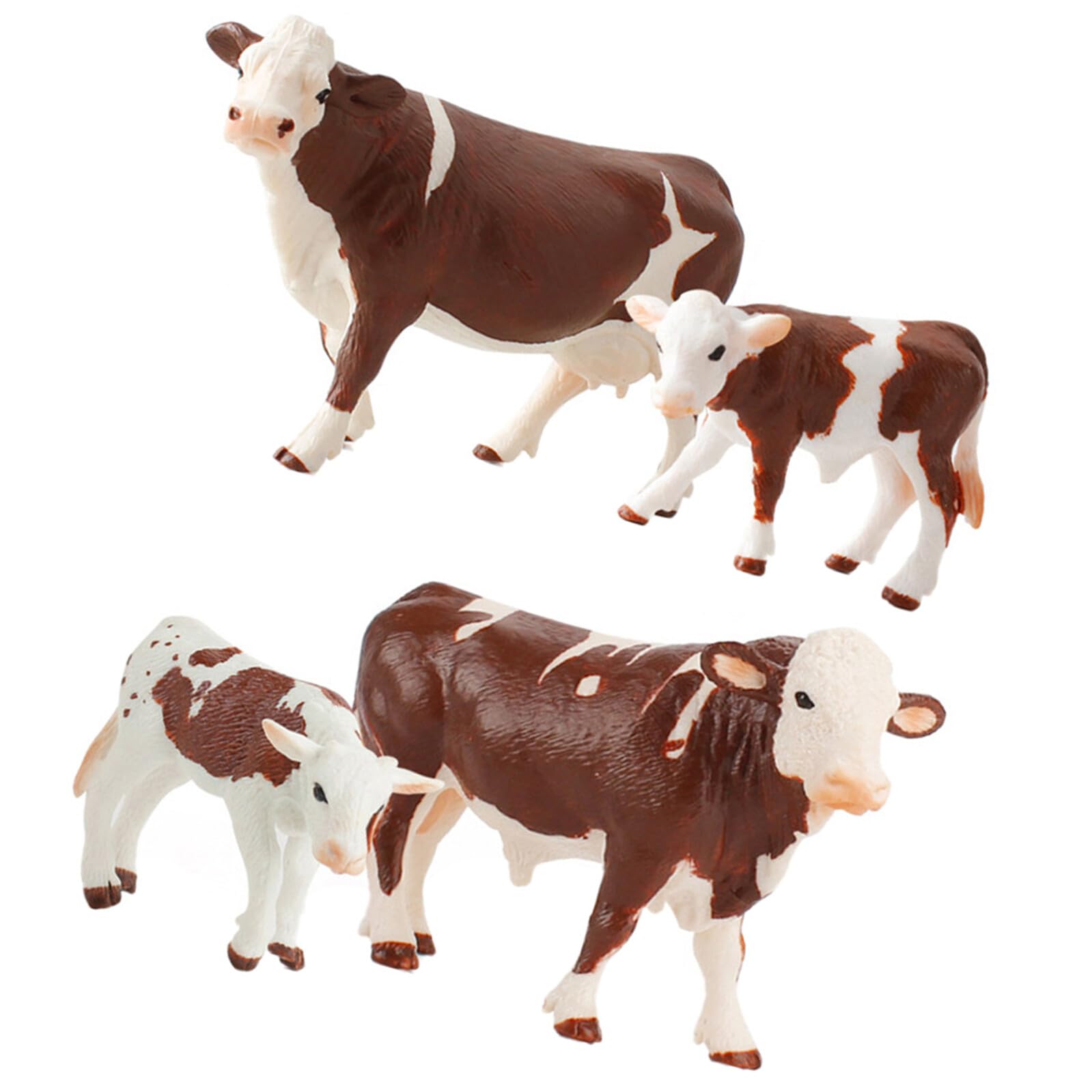 Set di 4 Pezzi di Animali da Fattoria Simulati in Pvc Bianco | Giocattolo Educativo, Adatto a Bambini, per Stimolare Immaginazione e Competenze Cognitive