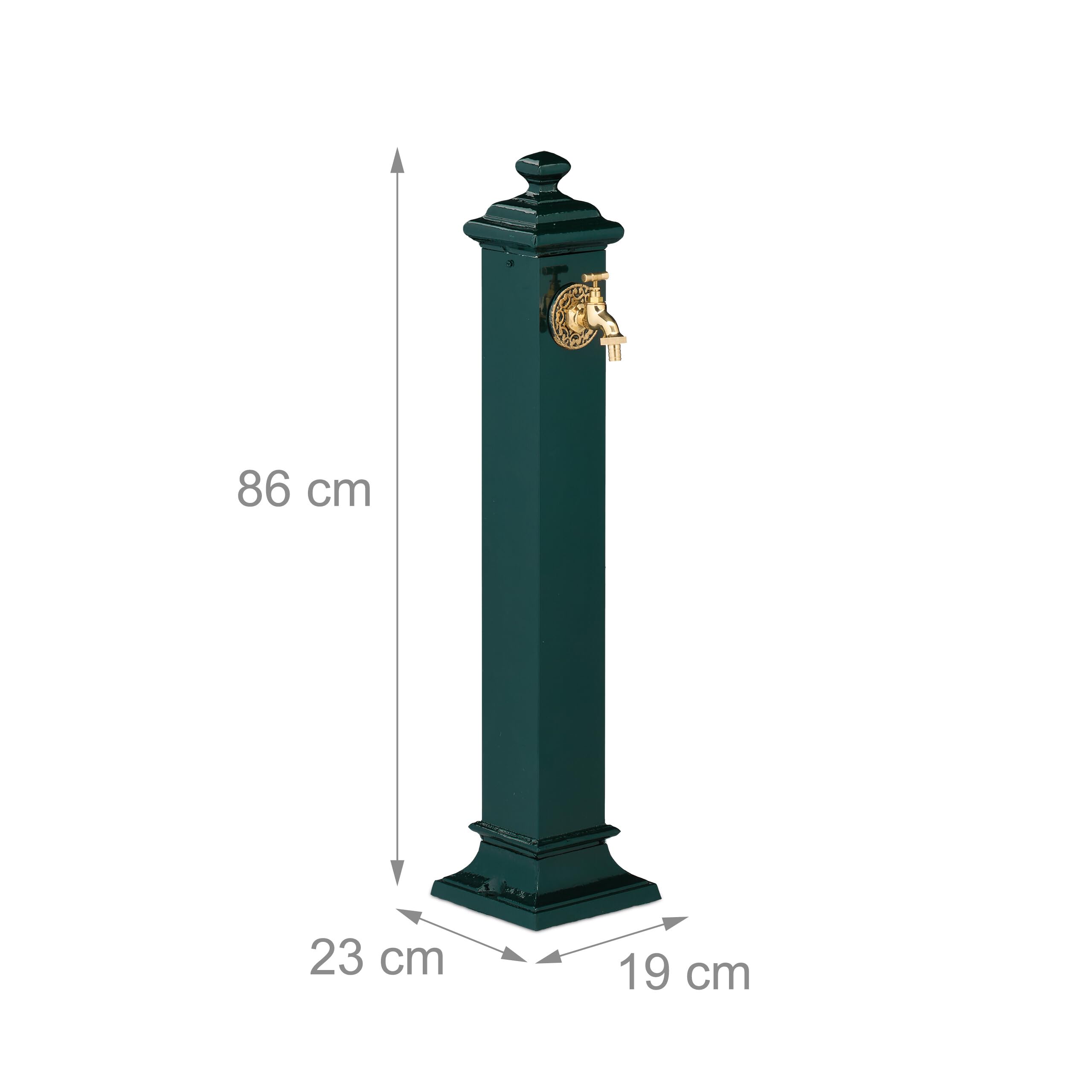 Fontana Da Parete Relaxdays Stile Antico - Verde, Rubinetto E Vaschetta, Per Giardino - Foto 11