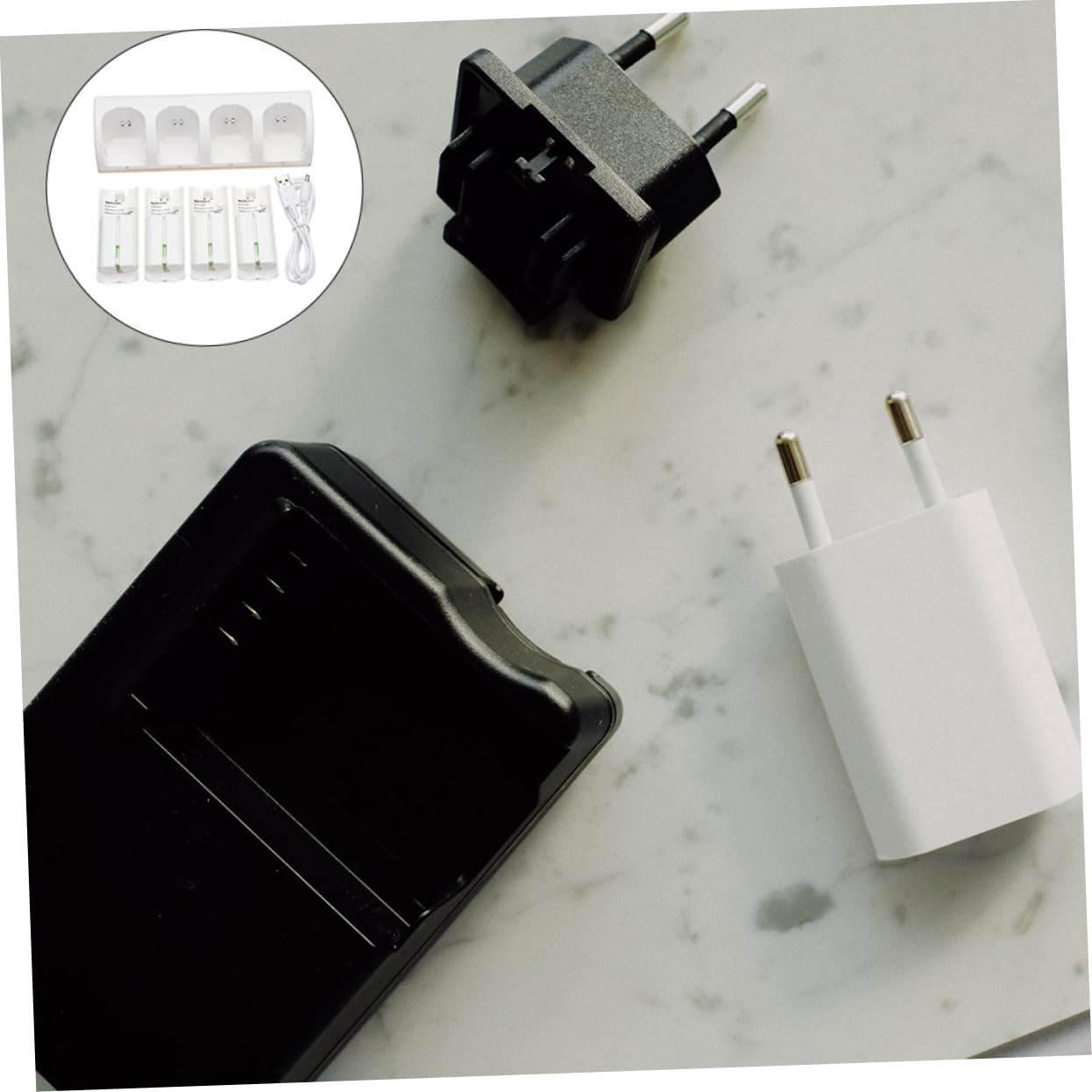 Homoyoyo Batería De Luz Azul Cargador De Batería De Ranuras Adaptador De para Cargador De Inteligente para Recargables De