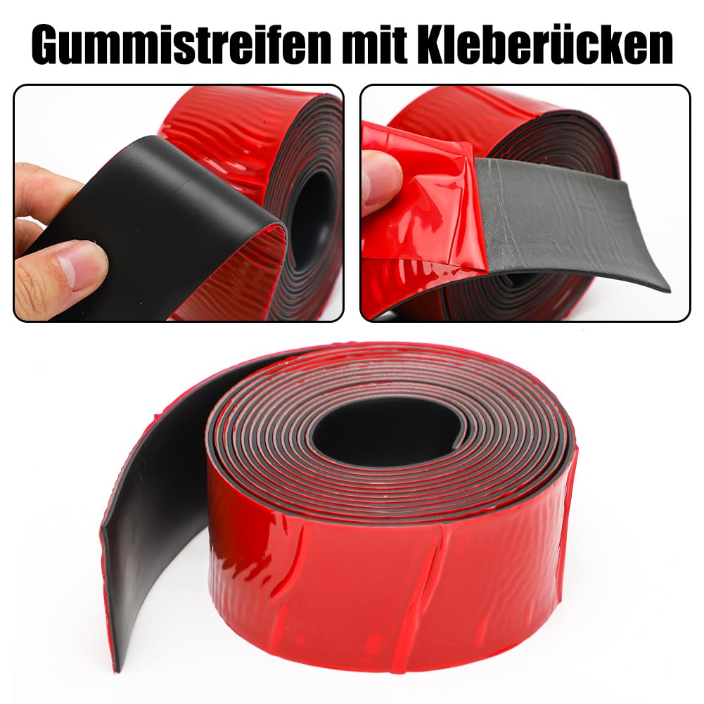 DASIAUTOEM Strisce di gomma autoadesive, in neoprene, in gomma, 50 mm (larghezza) x 1,5 mm (S) x 3,2 m (lunghezza) per lsolazione, pavimenti, copertura fai da te anti vibrazioni