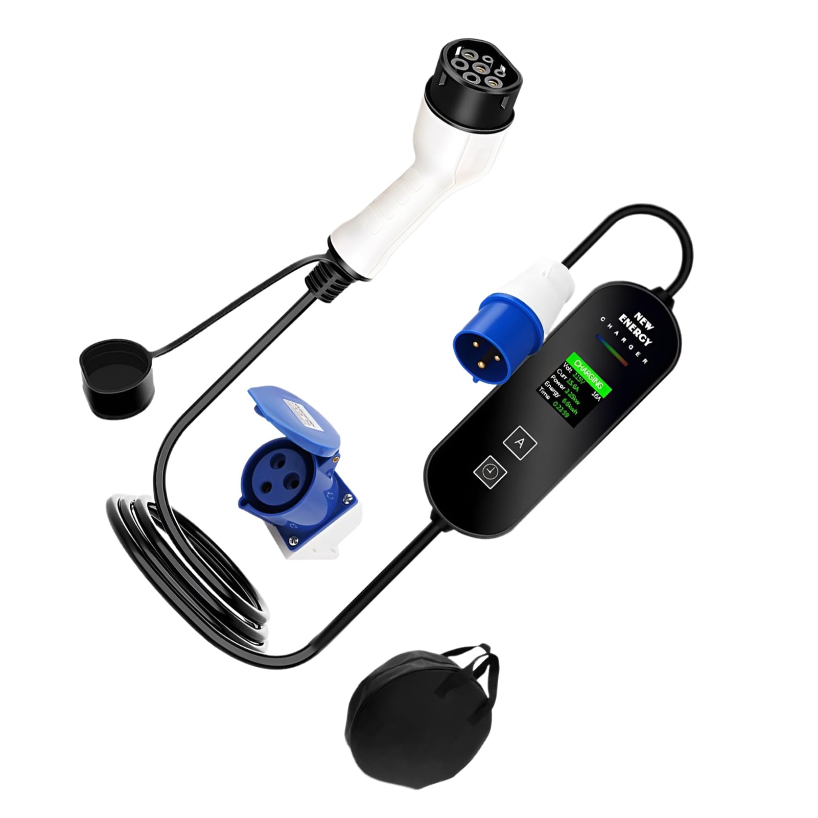 Cable de Carga para Cargador EV Tipo 2, Cable de Carga Tipo 2 7kW, para Cargador EV, para Coche eléctrico 5M,