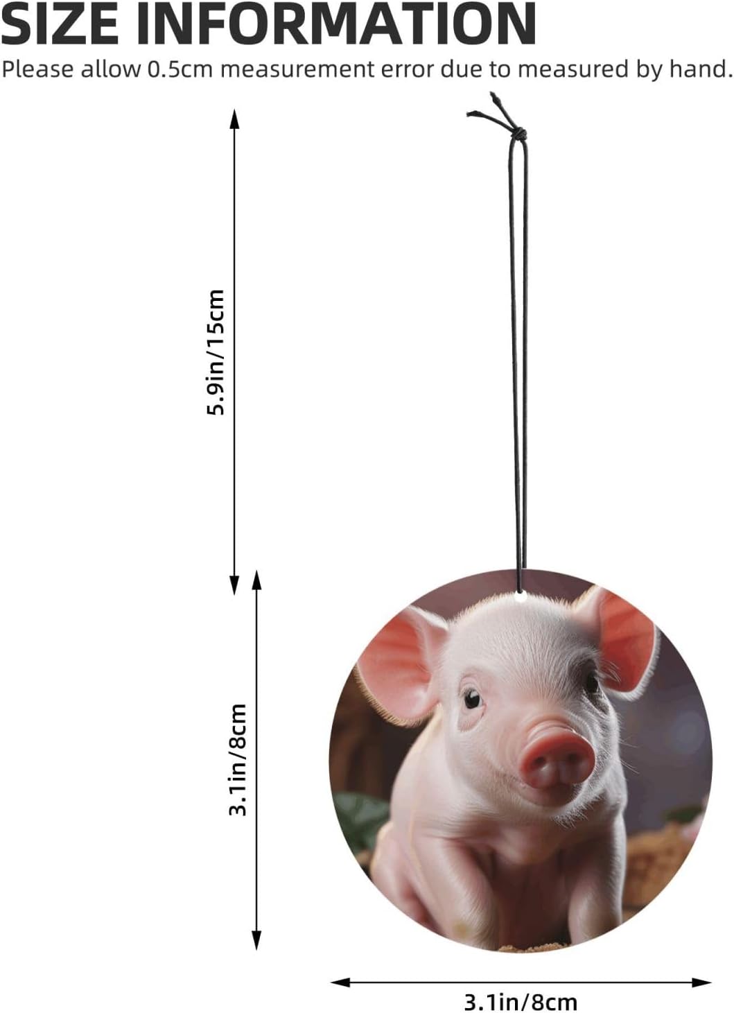 Car Air Freshener 24 PCS Pink Cute Pig Hanging Car Air Fresheners Auto Interior Decor Card Freshener Strong Scented Card Lavender Cars Scents for Office Bedroom Close Drawer Round Shape