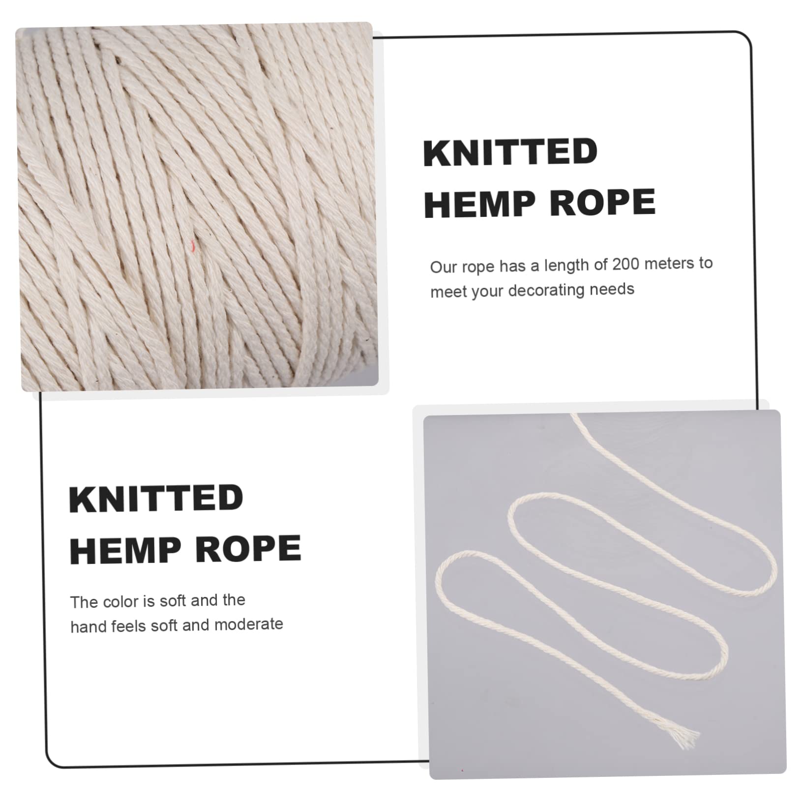 STOBOK 200m Corda Per Macrame Di Filo Naturale Per Decorazioni Fai Te Appendini Per Piante e Arazzi Perfetta Per Progetti Creativi e Decorazioni Boho