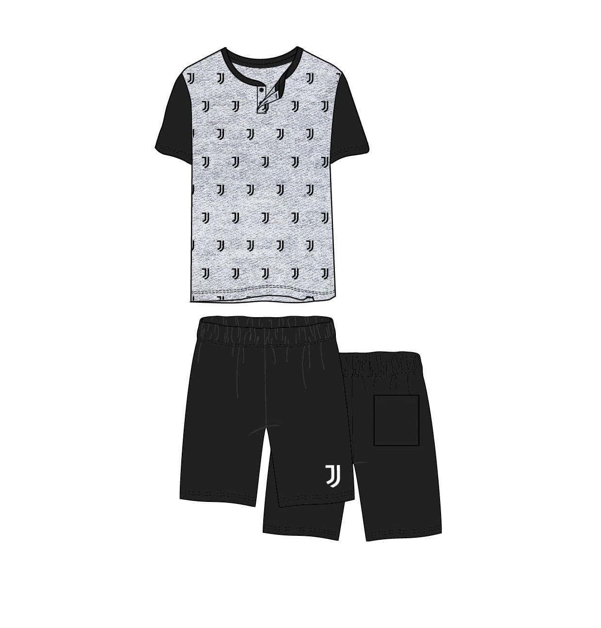 hermet pigiama uomo corto in cotone mezza manica JUVENTUS art. J10 3000