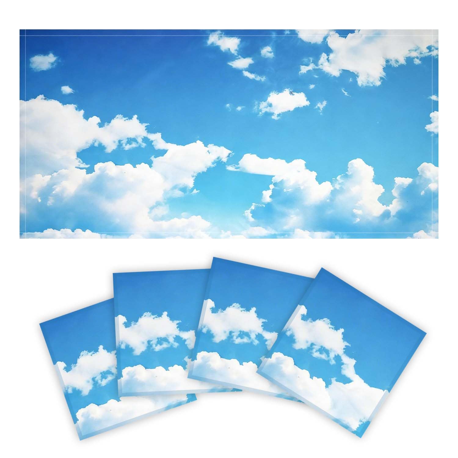 Fluorescent Light Covers for Ceiling Lights Magnetic Blue Sky White Clouds Cover for Fluorescent or LED Fixtures 2