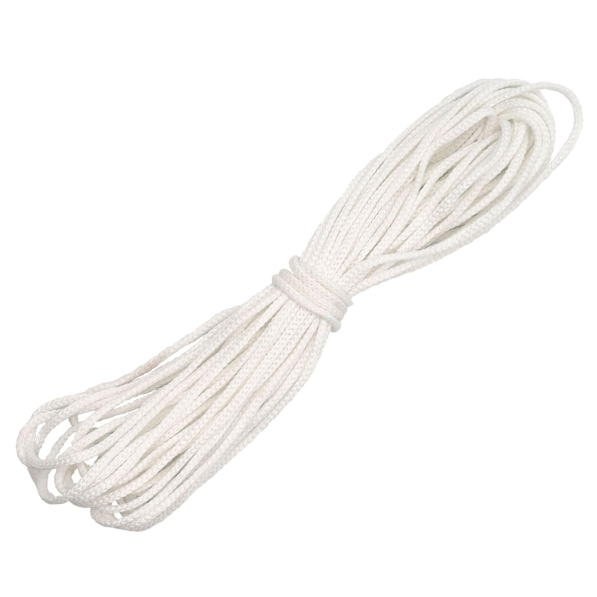 Durable Nylon Anorak Cord – 3mm Braided Drawstring Laces Hoodie String Jogger String Clothing Cord Lace Tying Lanyard Rope for Craft Projects – White 10 metres — image 1