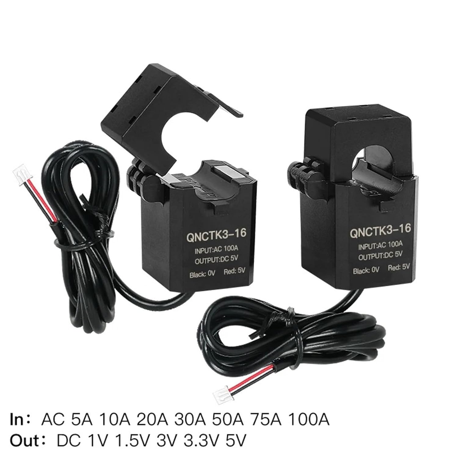 yunshop888 Split Core Current Transformer QNCTK3-16 AC 10A 20A 30A 50A 100A Output DC 4V 5V 3.3V Split Current Sensor Transducer Clamp CT(AC 30A,Output DC 3.3V)