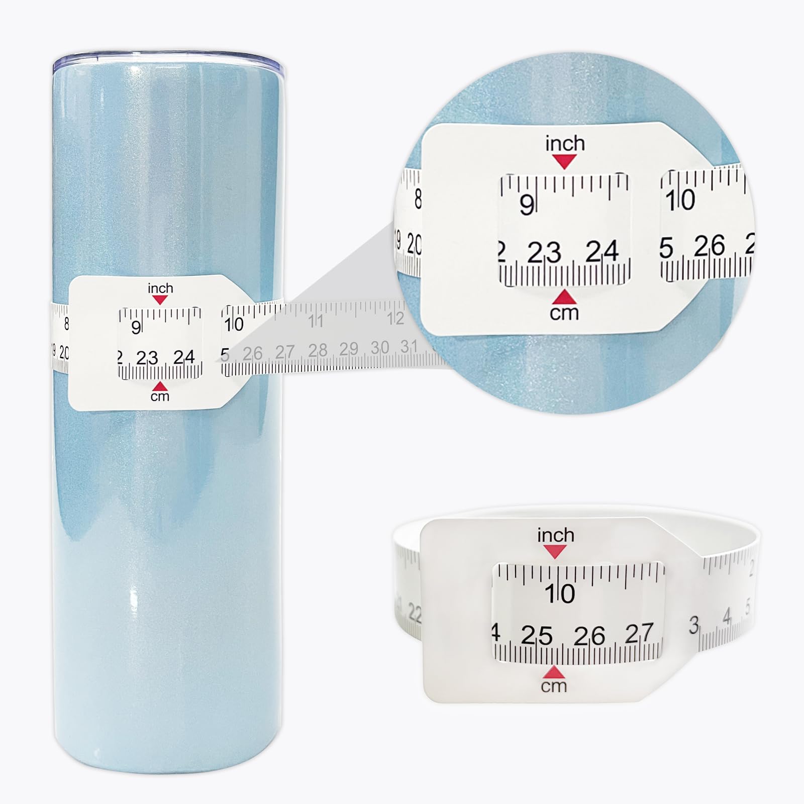 2-Pack Sublimation Tumblers Measuring Tapes - Circumference Measure For DIY Crafts & Body