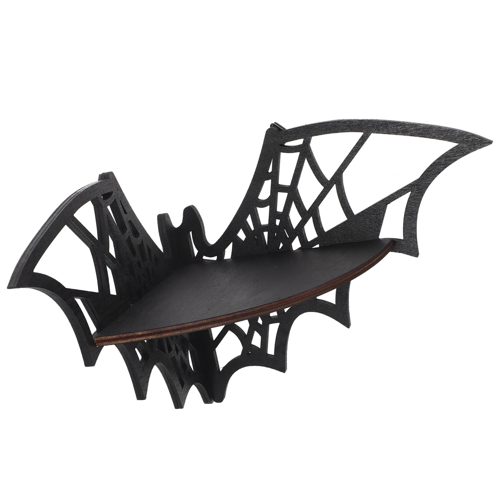 Zerodeko Crystal Shelf Display: Bat Shaped Corner Shelves Wooden Wall Corner Shelf Wall Floating Shelf Gothic Spooky Wall Art Decoration for Bedroom Bathroom Kitchen