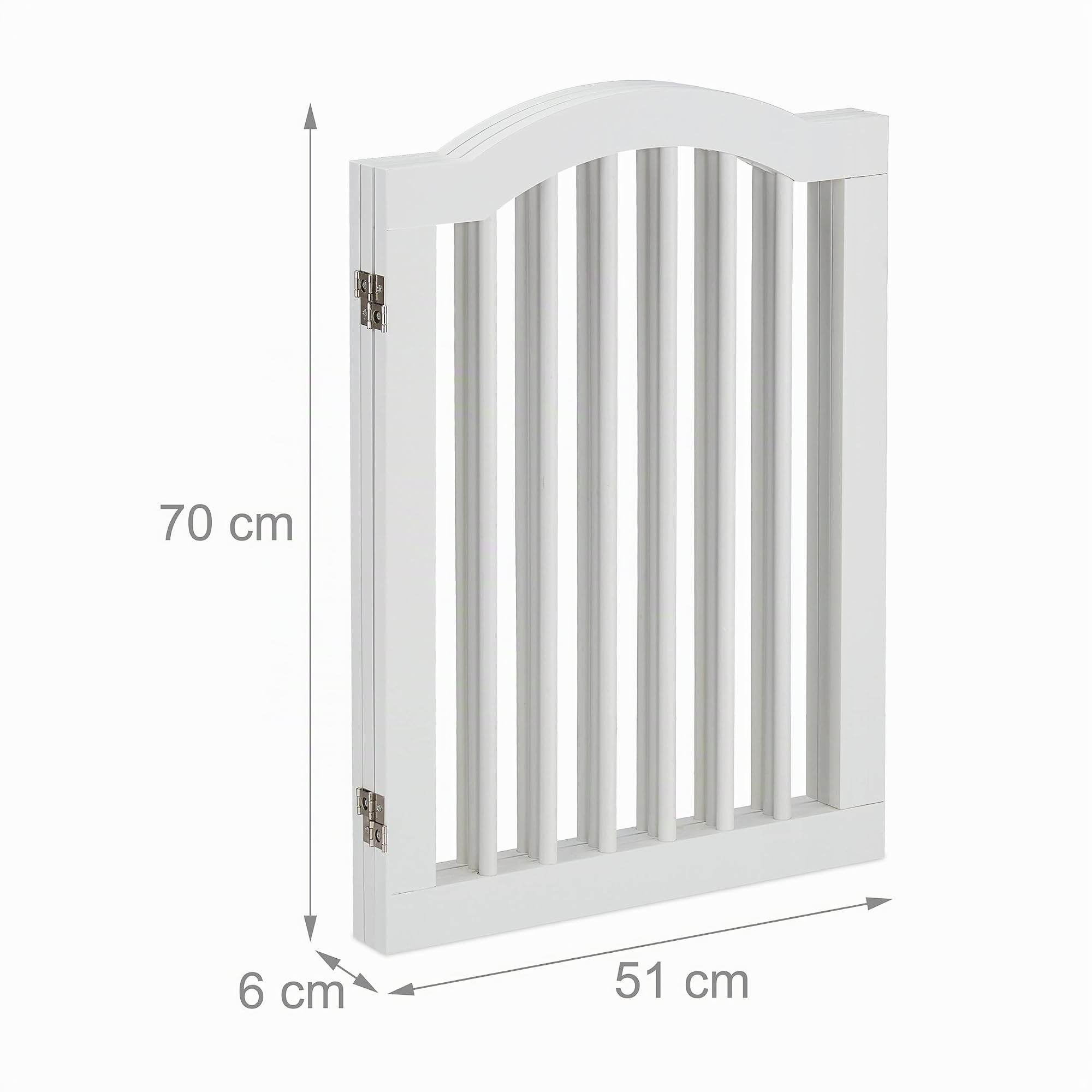 Relaxdays Cancelletto per Animali, HLP 70x154x30 cm, Barriera a 3 Pannelli per Cani e Gatti, Recinzione Scale, Bianco