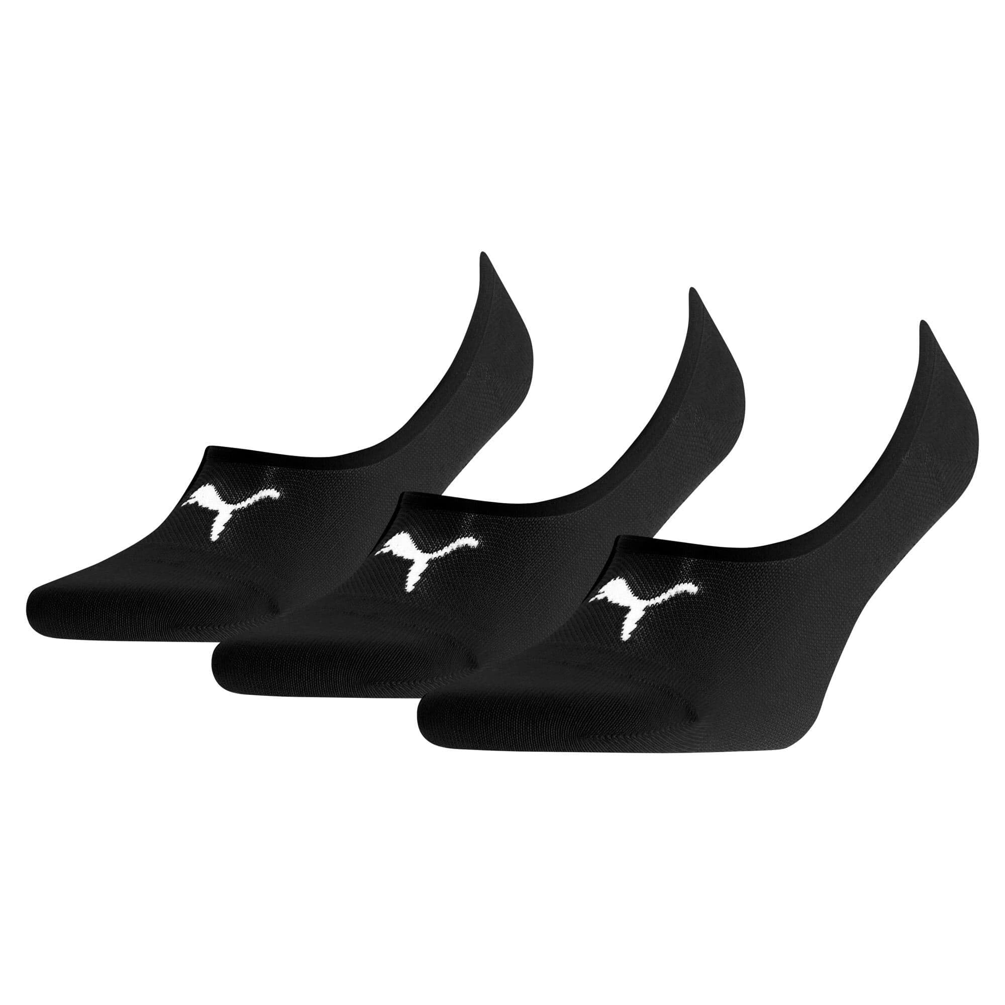 Puma Men PUMA FOOTIE 3P UNISEX Footie Sock - Black, 6-8