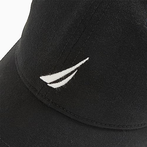Nautica Mens Classic Logo Adjustable Baseball-Cap Hat Baseball caps, True Black, One Size US