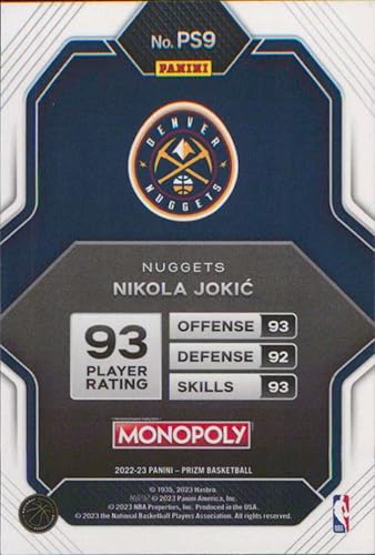 Miniatura 2 de Panini Prizm Monopoly Skills #PS9 Nikola Jokic Denver Nuggets Nuggets Nuggets NBA, 2022-23