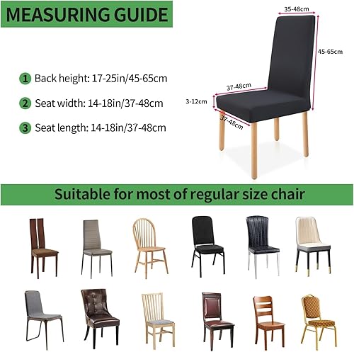 Miniatura 2 de Juego de 4 fundas impermeables para sillas de comedor, fundas elásticas modernas para sillas de comedor, banquetes, cocina, bodas, fiestas, lavables