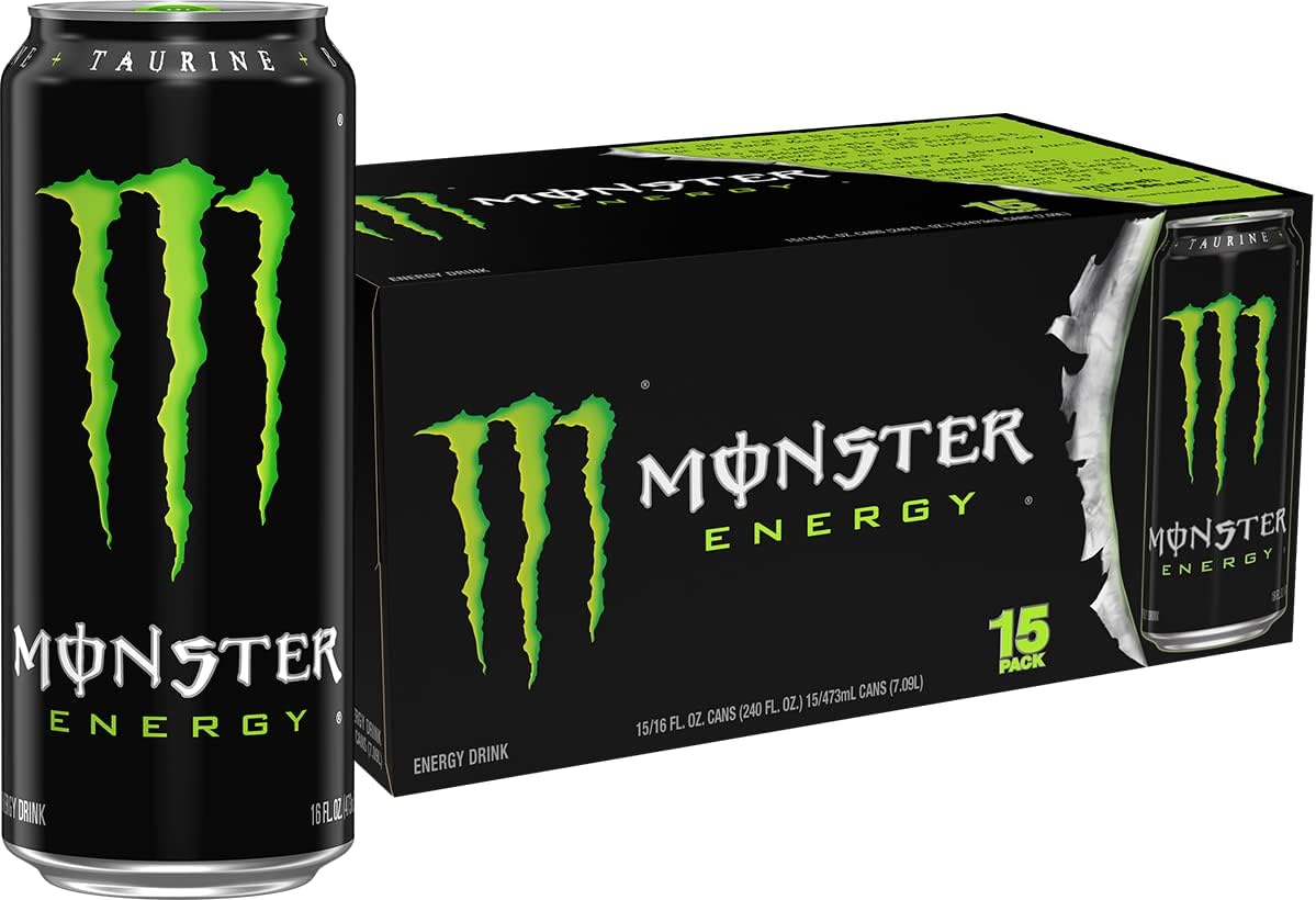 Energy Drink, Green, Original, 16 Ounce | Pack of 15