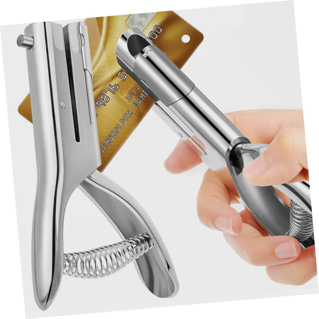 Punzonatrice Heavy Duty per Carta con Slot Raccolta Forniture Ufficio e Fai da Te Profondità Design Stabile e Pratico per Biglietti da Visita e Foto