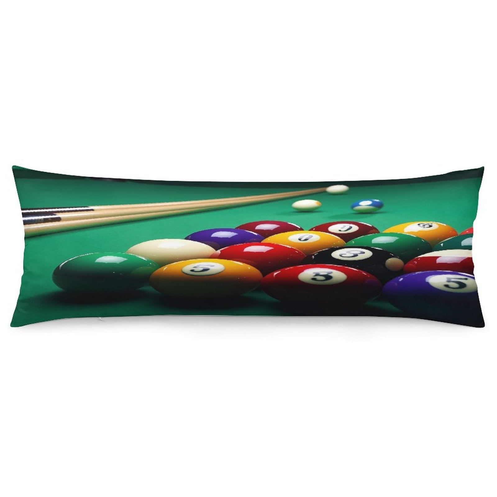 Billiards Body Pillowcase Soft Breathable Full Long Pillow Cover 20x54 Inches Polyester Pillow Case with Hidden Zipper Closure for Bedroom Home Decorations