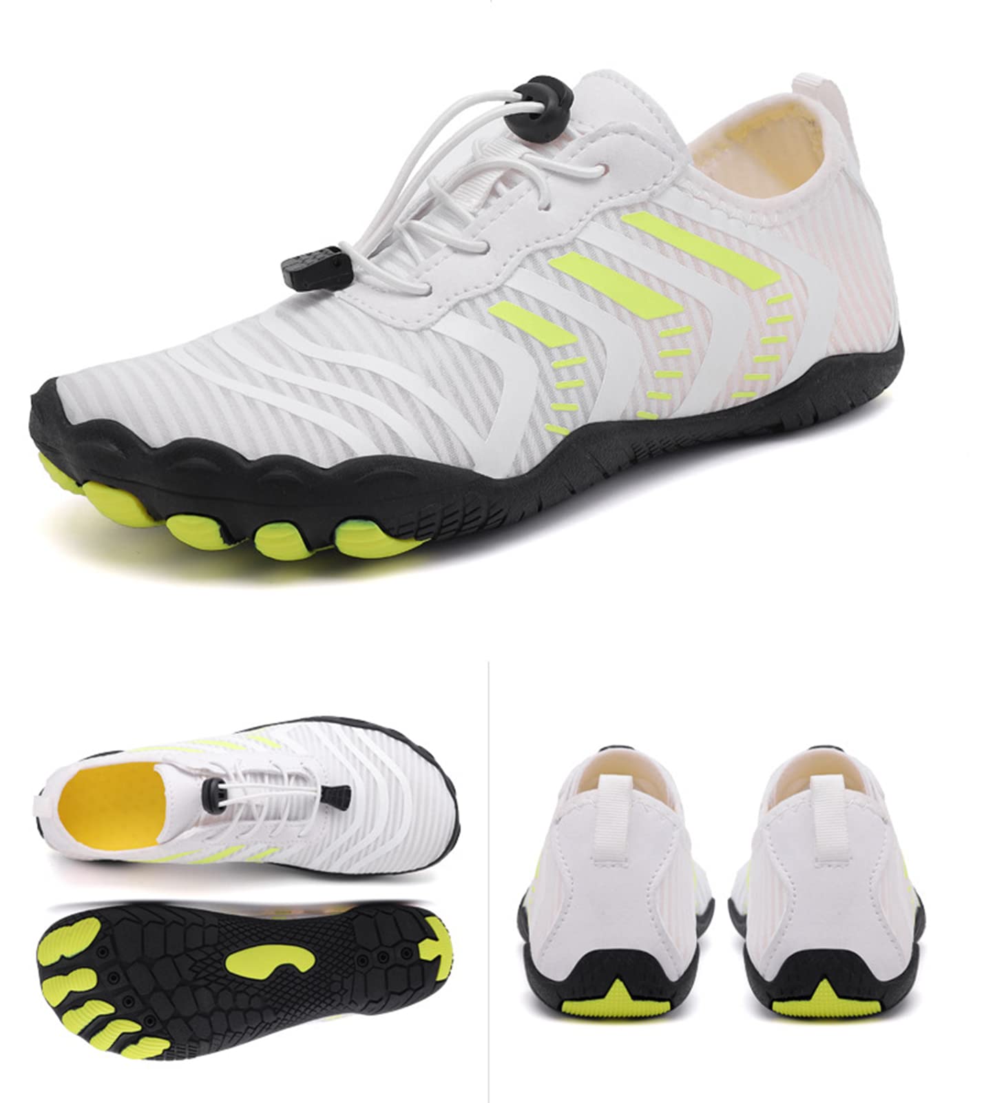 Zapatos Acuáticos Descalzos Zapatos Acuáticos De Secado Rápido para Mujeres Zapatos Acuáticos Neutros Zapatos De Baño para Hombres, Playa, Buceo, Surf, Remo(38 EU, White)