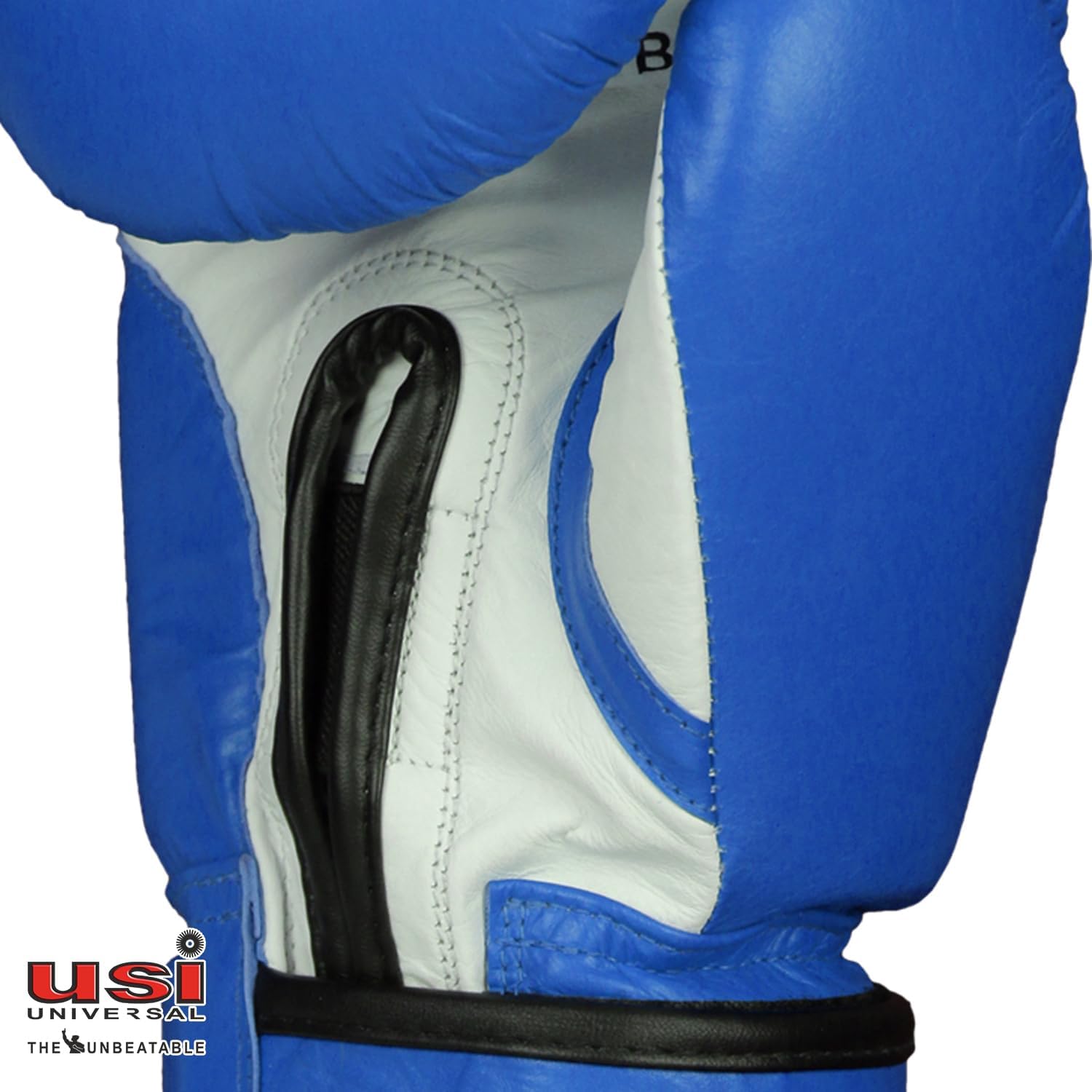 USI Amateur Leather Boxing Gloves with Hand Wrap Pair for Hard Punch Bagwork (12OZ, Blue) 3