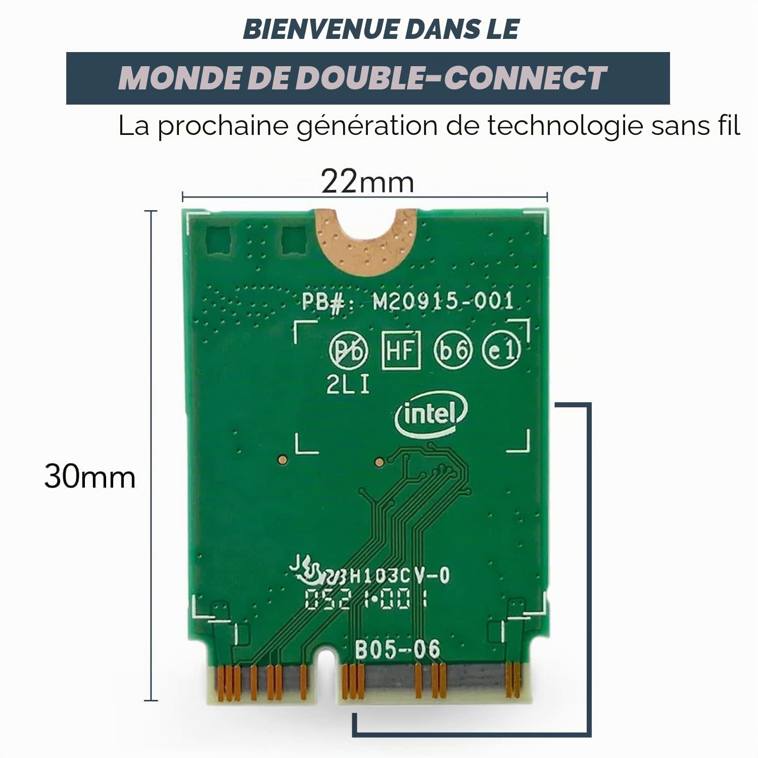 AX411 WiFi 6E Card | Tri-Band Wi-FI | Up to 3.0 Gbps | CNVio2 M.2 WiFi Card for PC | Supports Bluetooth 5.3 | Requires Intel 12th+ Gen CPU Windows 10/11, Linux | AX411NGW (AX411)