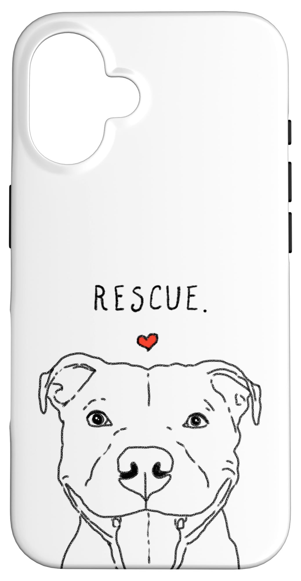 Rescue Love Smiling Pit Bull, Pittie, Pitbull Mom, Dog Lover Case for iPhone 16