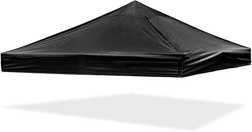 Toldo desplegable EZ de 10 x 10 pies, de repuesto para toldo instantáneo, para patio, pabellón, toldo de tela Oxford (negro, 10 x 10 pies)