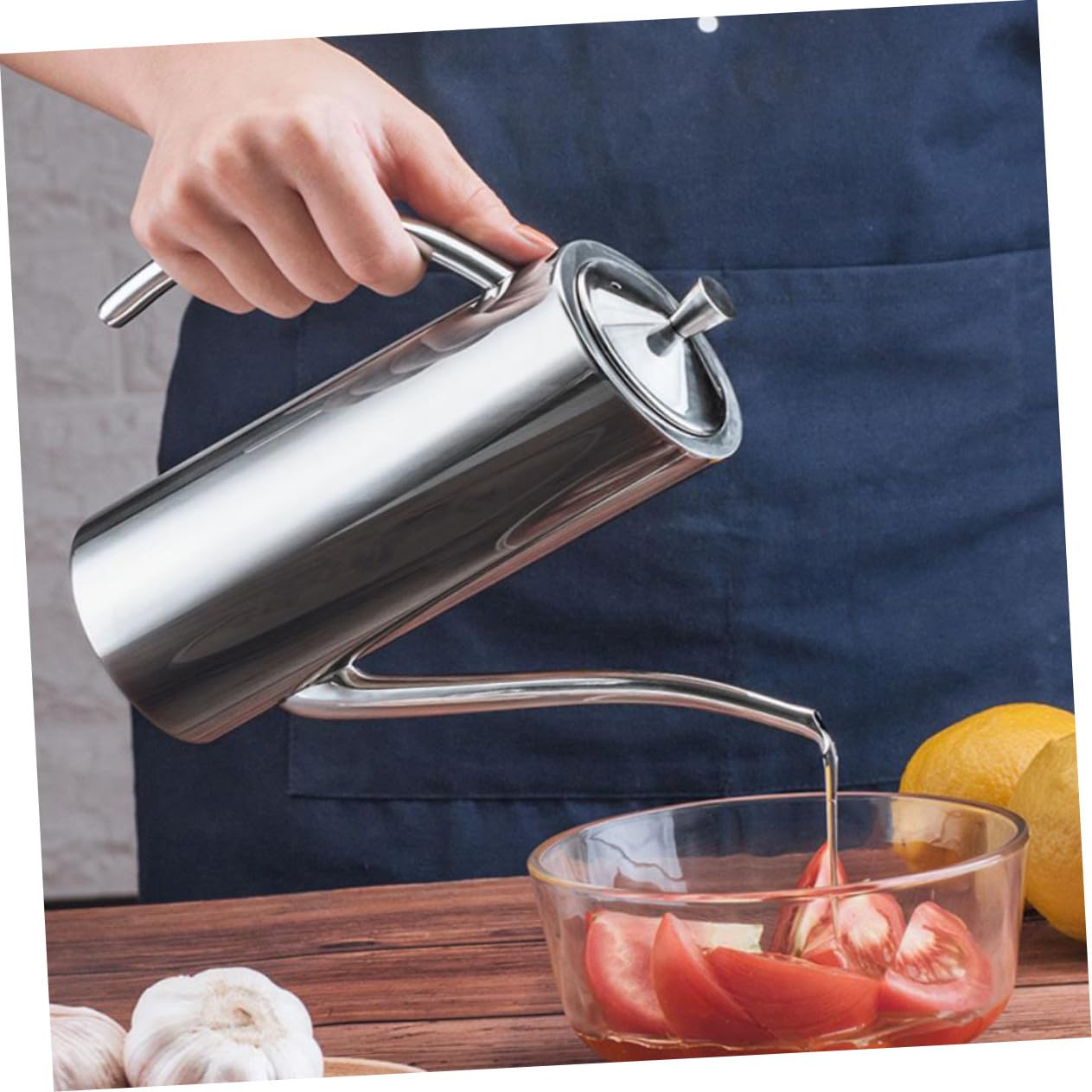Botella Dispensadora de Aceite de Acero Inoxidable con Tapa Antigoteo y Diseño Antileak para Vinagre y Salsa Capacidad para Cocina y Restaurante