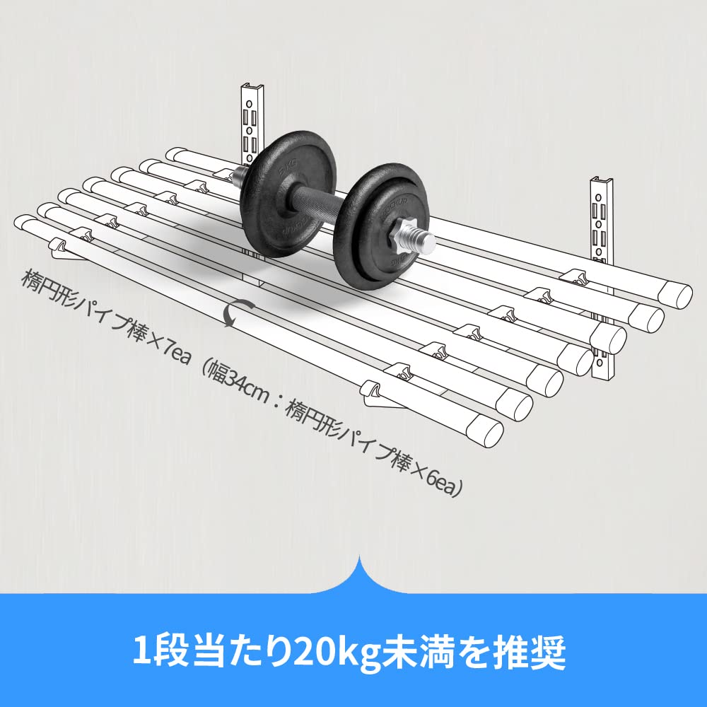 Amazon｜Hardwell 壁棚1段 楕円 ウォールシェルフ壁掛け ランドリー