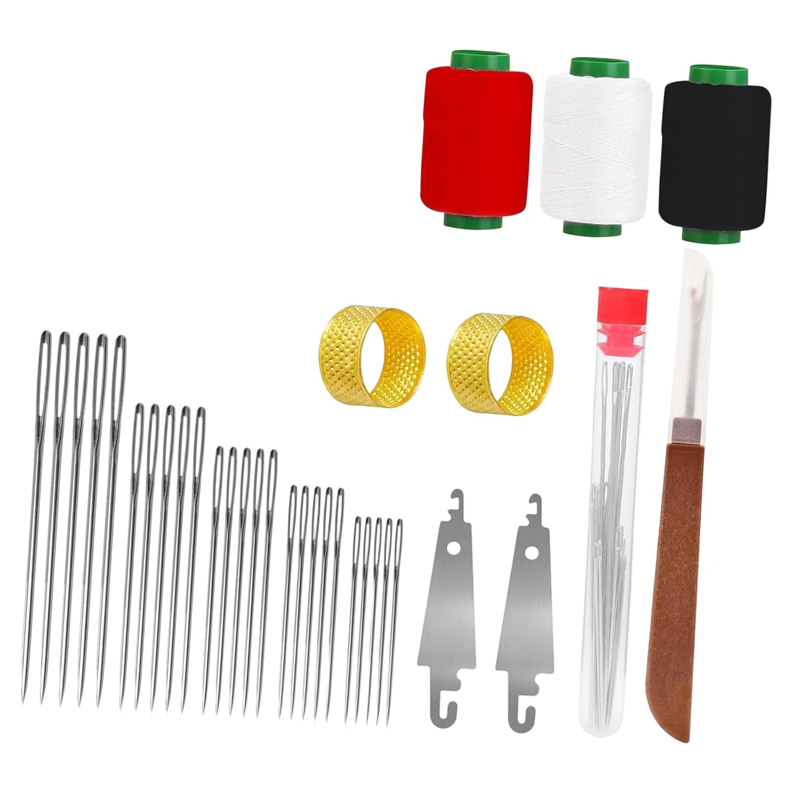 Sewing set with 5 different needles for different crafting needs Perfect for beginner or professional craft threading tasks. Hand sewn set for beginners