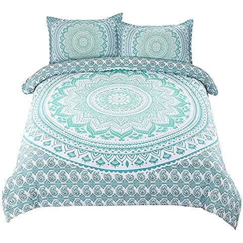 Michorinee Green Mandala Duvet Cover Set Cover